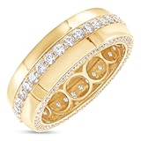 Men’s Eternity Wedding Band with Moissanite & Lab Grown Diamond in 925 Sterling Silver & 10K&sol;14K Solid Gold&comma; Stackable Comfort Fit Anniversary or Engagement Ring&comma; 1&period;50 CTTW