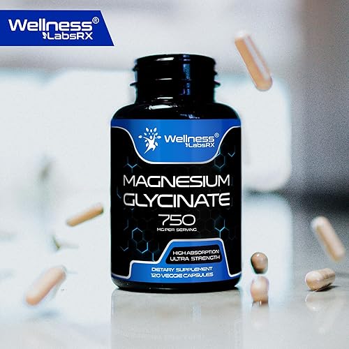 Miniatura 6 de Cápsulas de glicinato de magnesio - 750 mg  120 unidades, suplemento de magnesio para mujeres y hombres - Complejo puro Glicinato de magnesio, alta