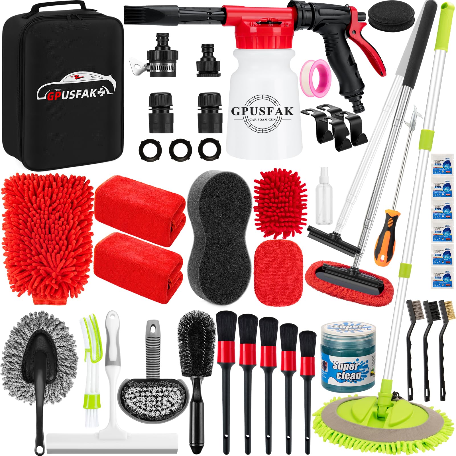 GPUSFAK 40Pcs Car Wash Cleaning Kit