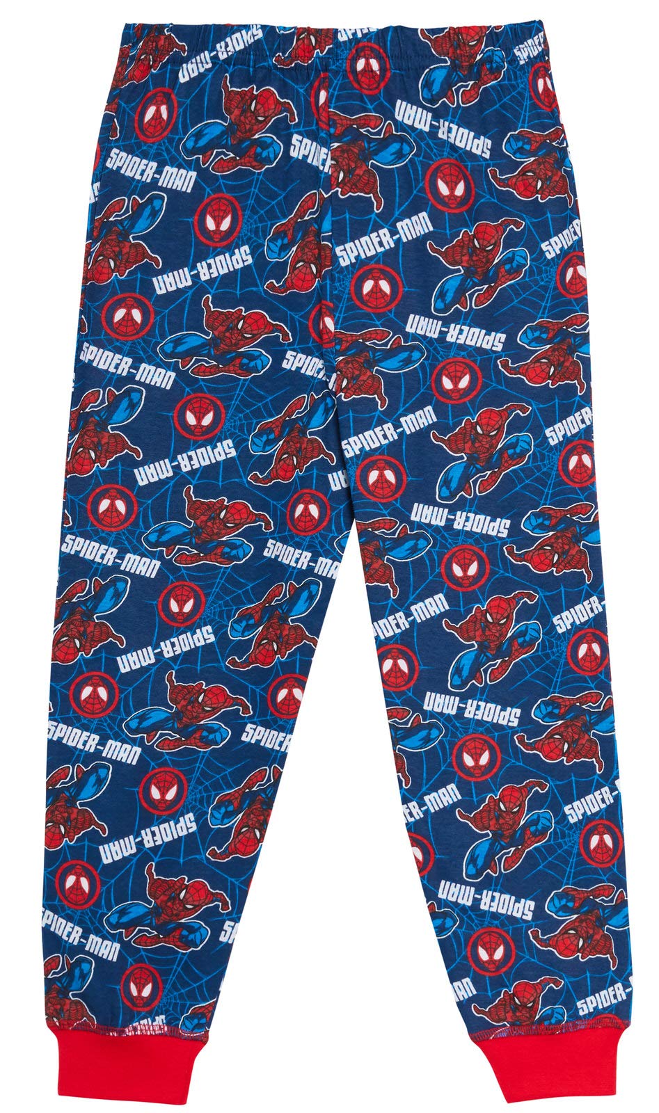MARVEL Chłopięcy Spiderman piżama dzieci Avengers zestaw piżam na całej długości T-shirt + mankiety spodnie wypoczynkowe