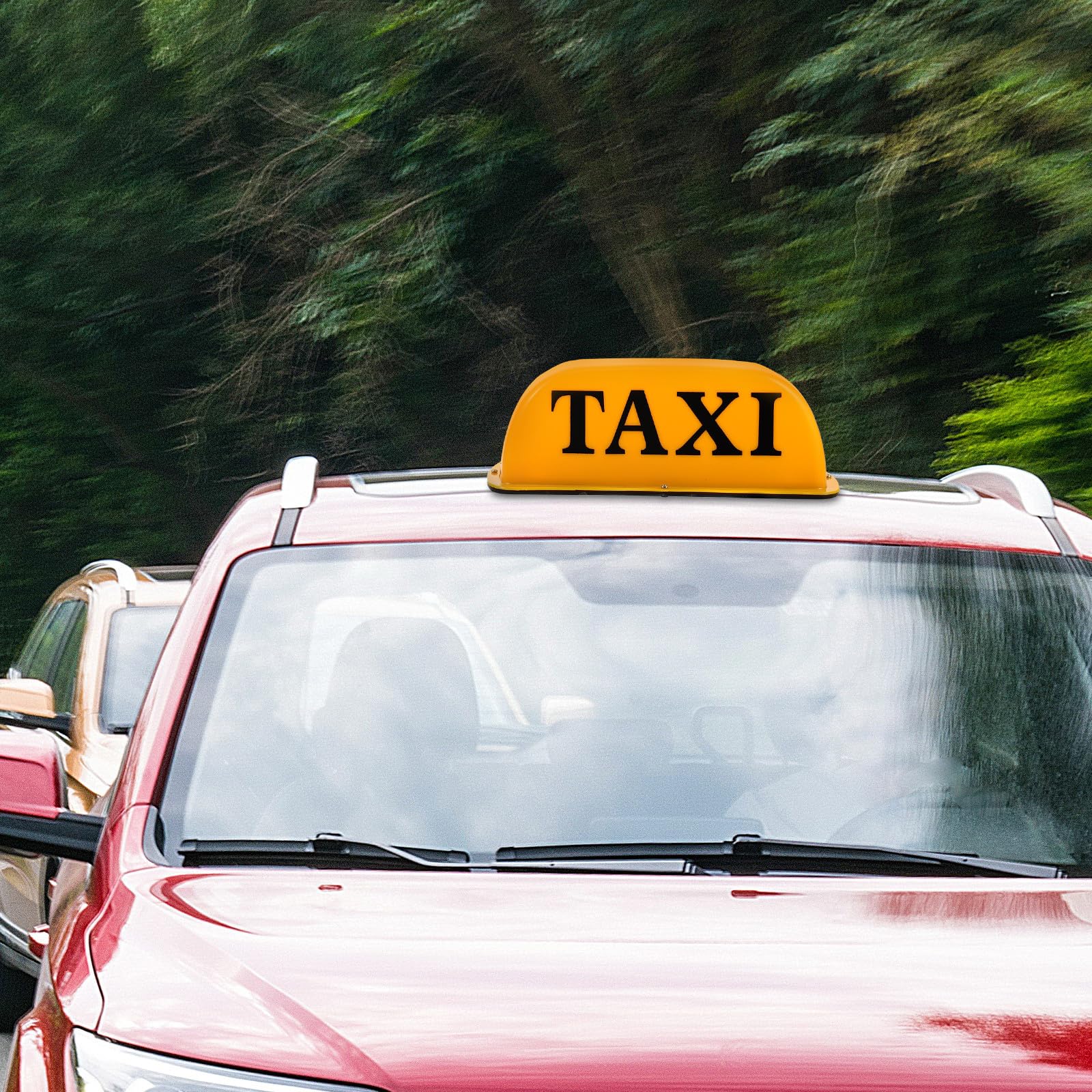 Lampada Segnaletica Taxi Magnetica per Veicolo, Luce Gialla in Plastico Resistente, per Guida Notturna e Auto Taxi, Facile da Fissare Sul Tetto