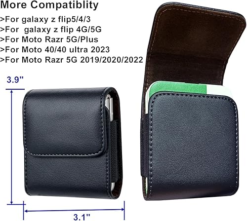 Miniatura 3 de Funda para teléfono con cinturón para Galaxy Z Flip 543, funda de cuero giratoria 360 grados, soporte para teléfono con clip para cinturón para
