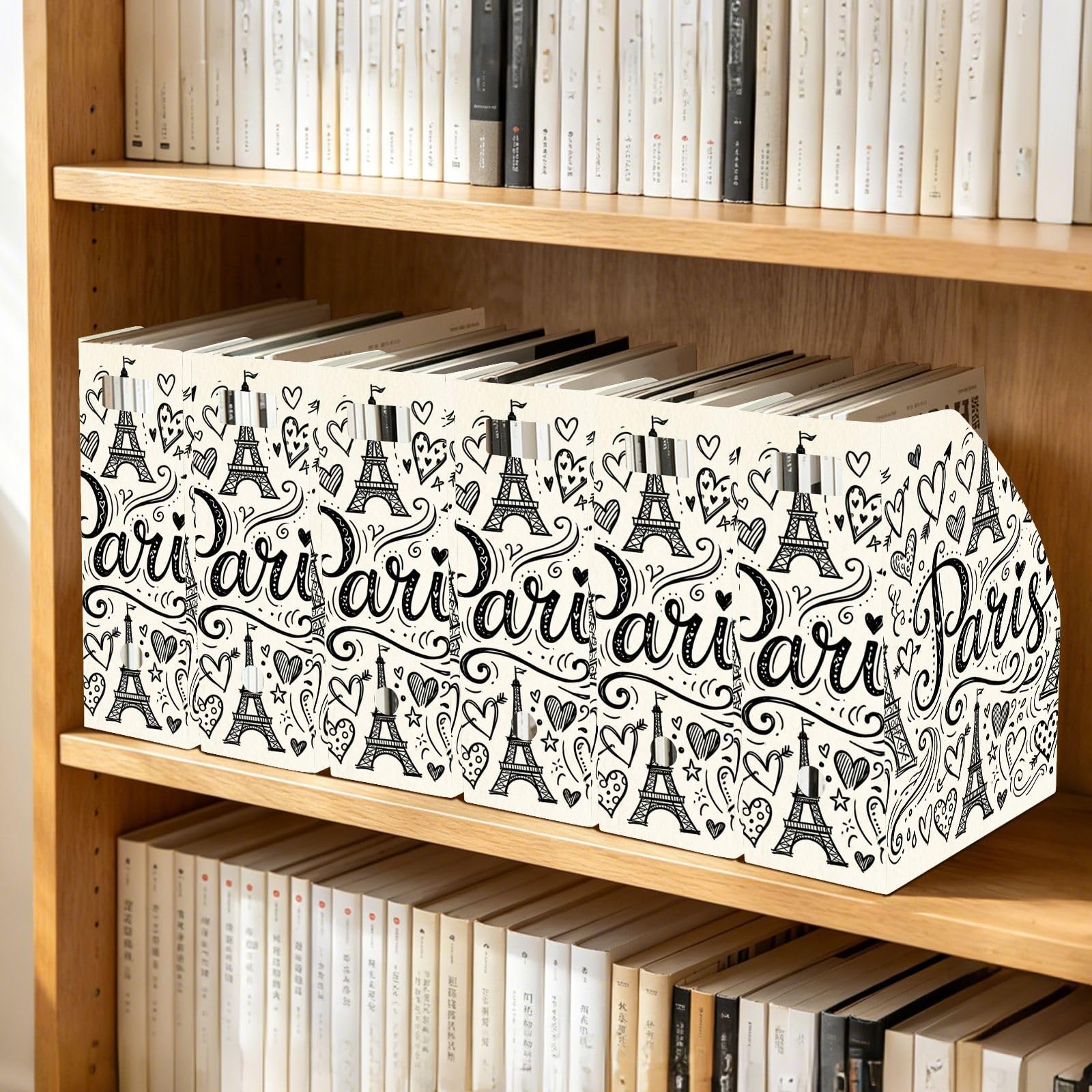 Porte-revues pliable à plat Motif Tour de dessin animé Noir