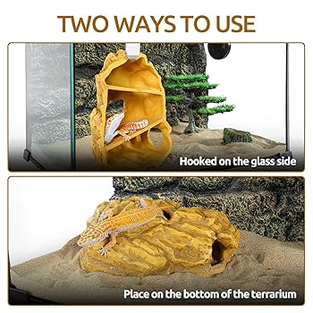 REPTIZOO Reptile Hide Hookable Multi-Level Hideout Resin