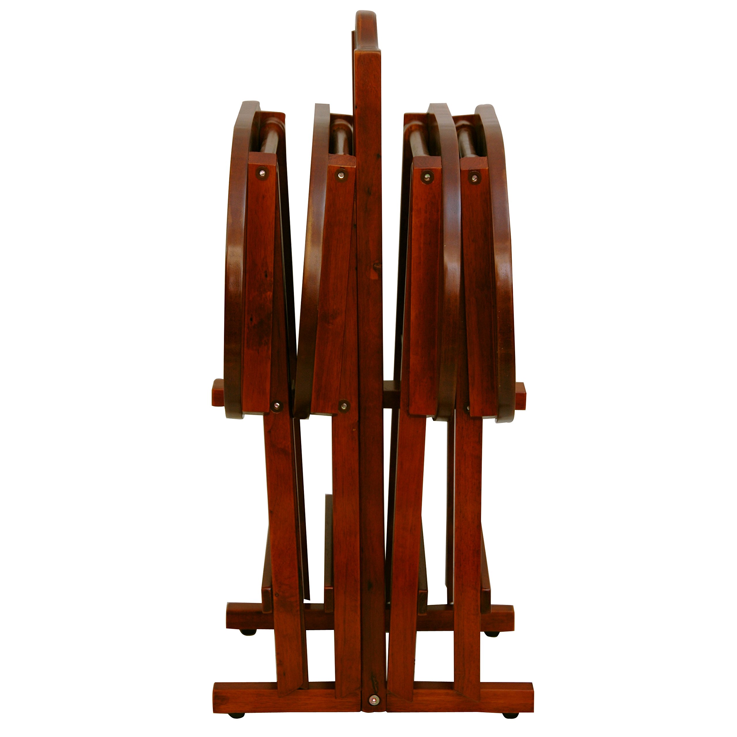 Red Lantern Rosewood TV Tray Set - Honey