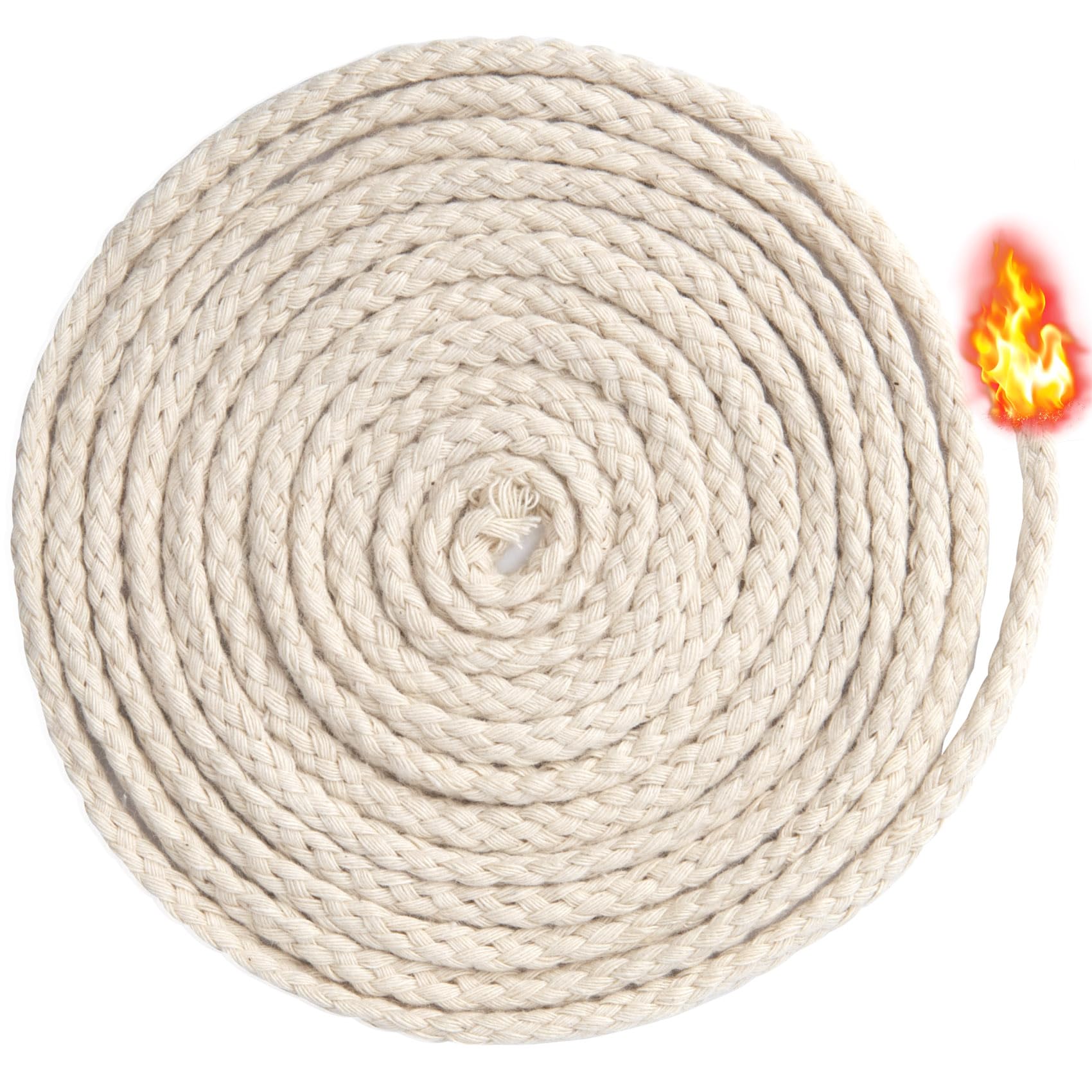 Pndeyo 32.8 Ft 1/8''(4mm) Oil Lamp Wicks, Cotton, Beige