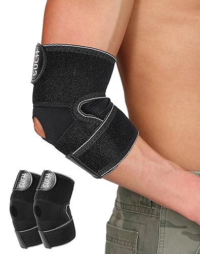 SUEH DESIGN Codera para tendinitis y codo de tenista, codo de golfista para hombres y mujeres, un par de codos, soporte para levantamiento de pesas,