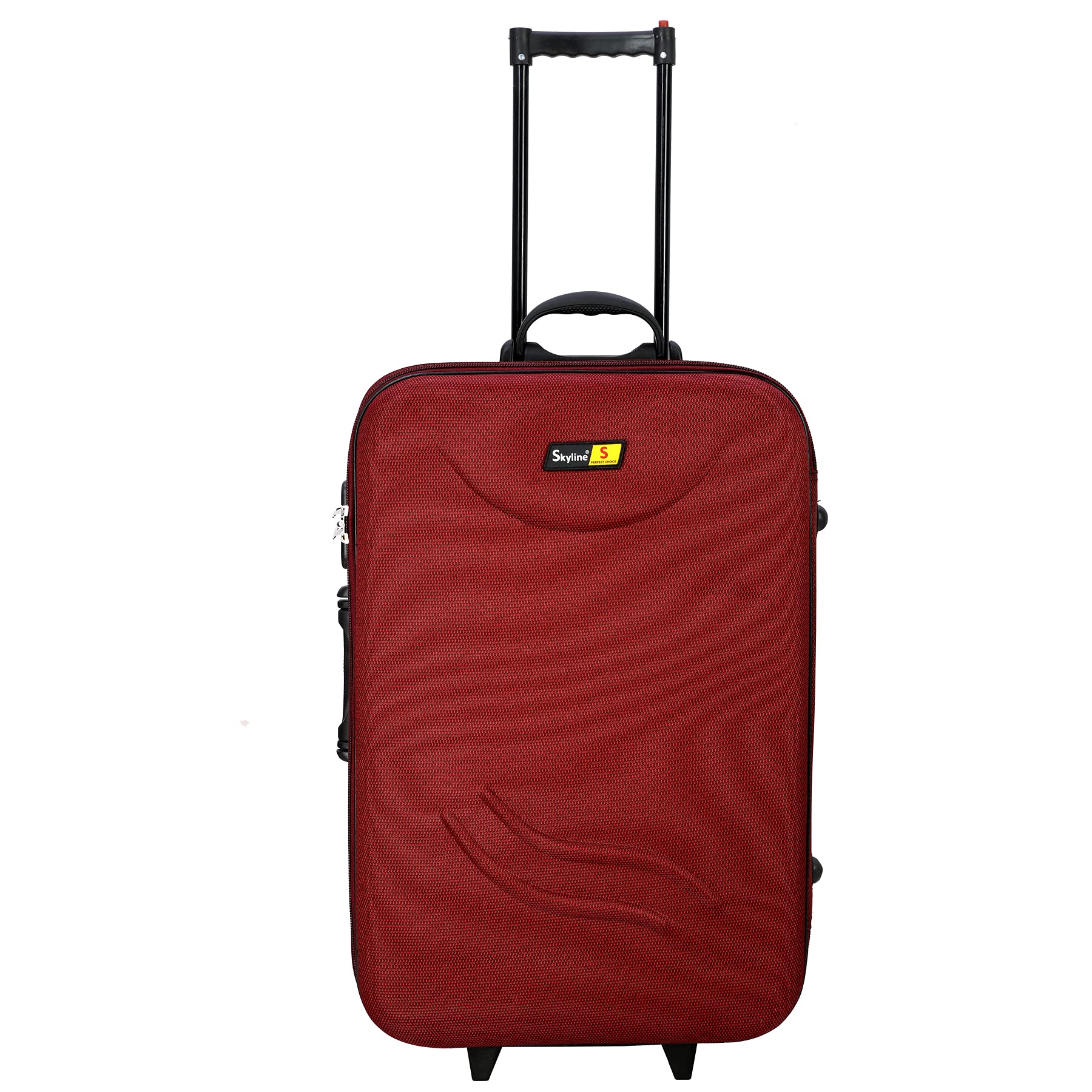 Expandable Polyester Soft Case Trolley Bag/Suitcase with Number Lock with 3 Wheels for Men and Women (20Inch)-Red-image-2
