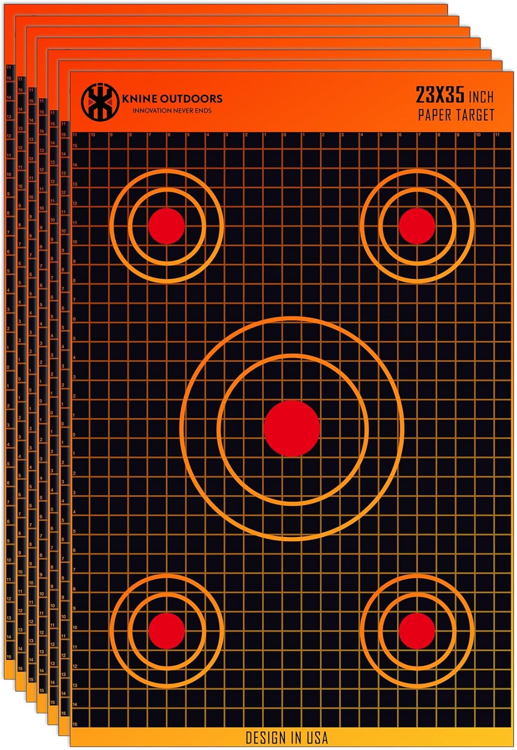 KNINE OUTDOORS Shooting Paper Targets for Shooting Range, 23x35 inch, Bulk for Hunting, Handguns, Pistols, Rifles, Axis Design
