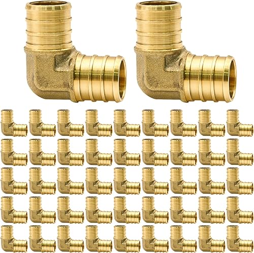 Paquete de 50 accesorios PEX de 34 pulgadas, accesorios de codo PEX, accesorios de latón PEX para tubería PEX (codo de 34 pulgadas, 50)