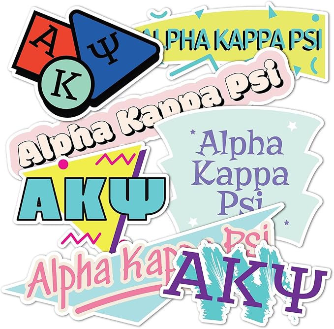 AKPsi Alpha Kappa Psi Greek Letters Fraternity Decal Laptop Sticker Car Decal - Greek Gear