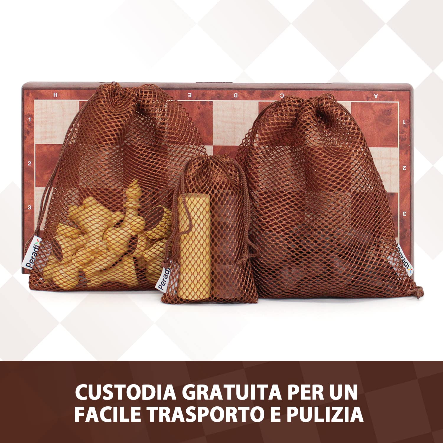 Peradix 2 in 1 Scacchi e Dama Magnetici, Scacchiera Magnetica Pieghevole Gioco Intelligente Set da Viaggio per Scacchi e Dama Classico, Scacchi Portatili (31 * 31CM-2 in 1 Scacchi)