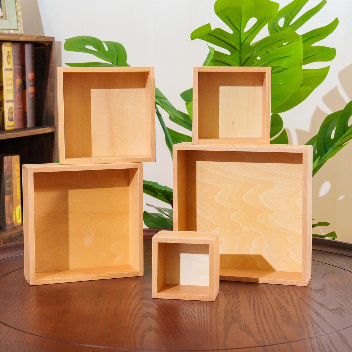 Premium Montessori Nesting Boxes – 5-Piece Solid Beechwood Stacking Cubes, Size Discrimination & Spatial Reasoning Toy, Toddler Sensory Activity for Seriation & Fine Motor Skills, Homeschool Kids 2-5