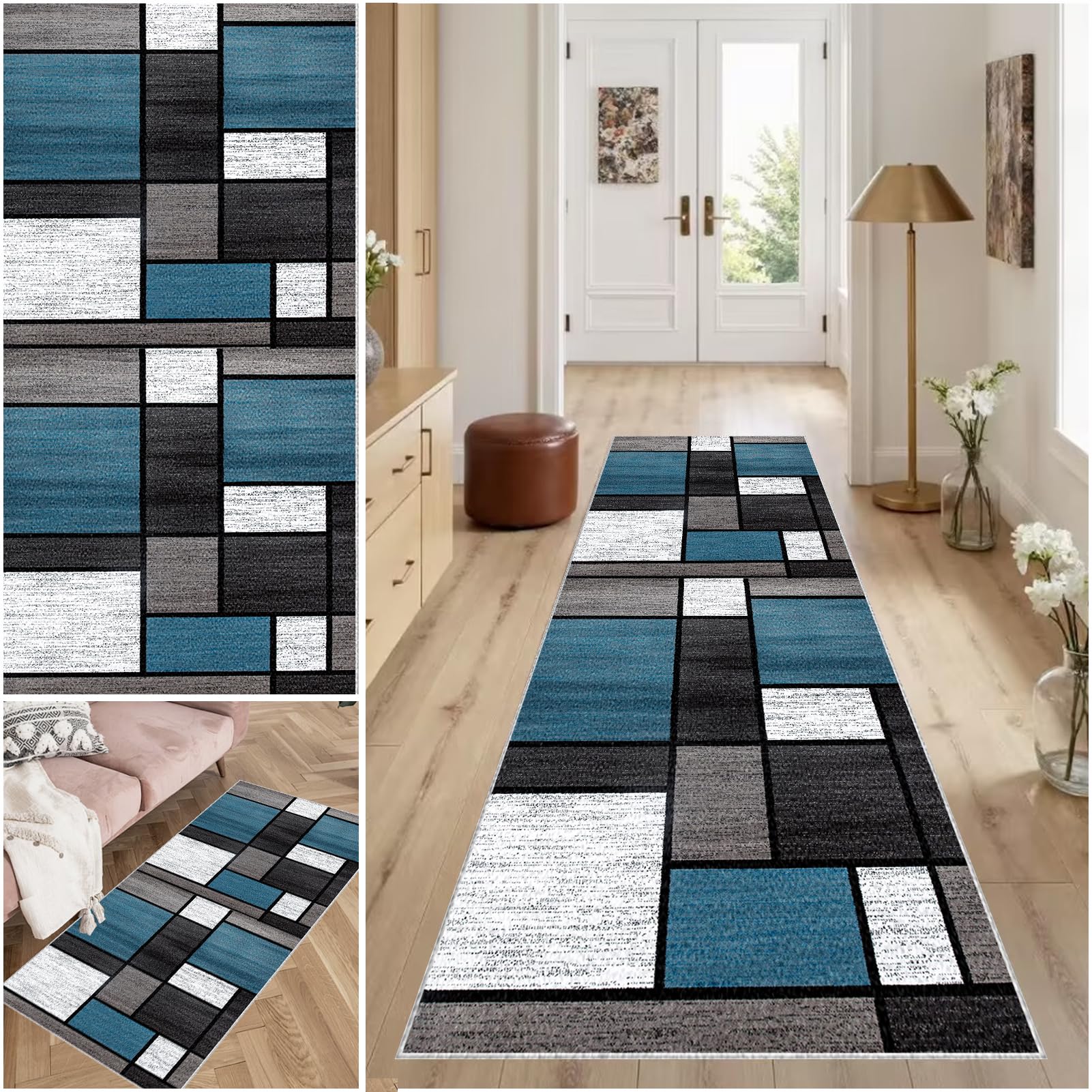 Carpet Runner for Hallway Non Slip Machine Washable Kitchen Runners Laundry Room Absorbent Area Rug Runner Floor Door Mat Runner for Hallway Entryway Kitchen Laundry Room Hall Runner 65 x 100 cm