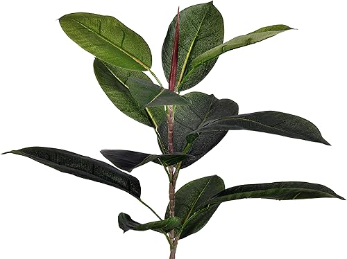 Miniatura 2 de Vickerman Árbol de goma en maceta para uso diario, planta artificial de 5 pies para interior con 132 hojas, planta falsa verde realista para