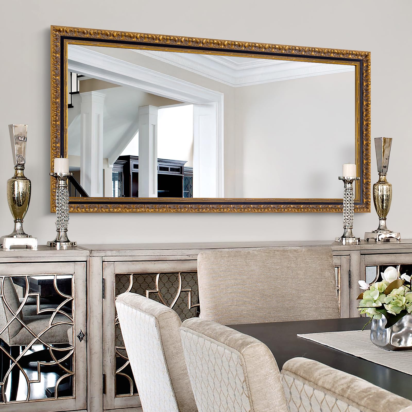 Amazon.com: Chende Large Gold Mirror for Wall, 52''x28