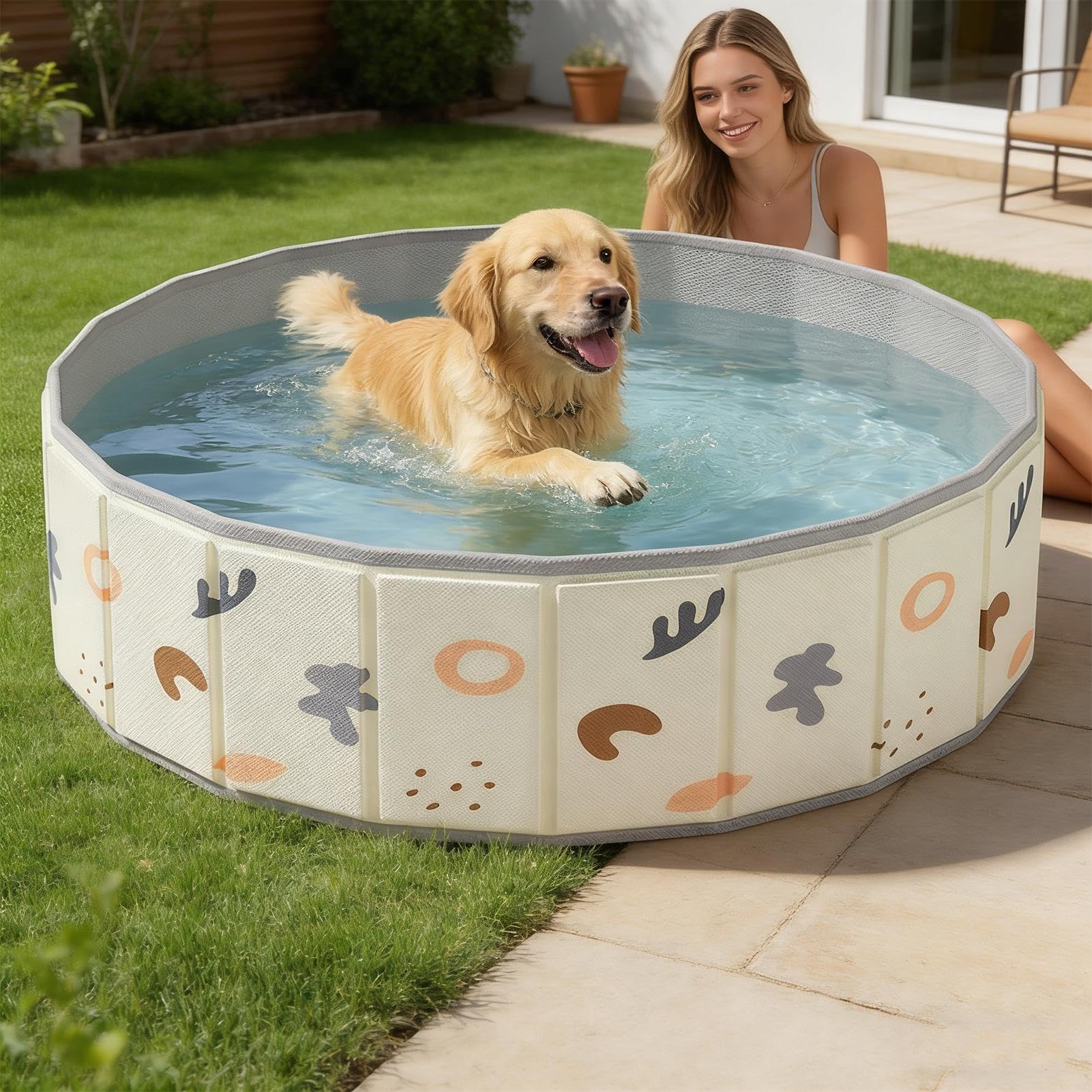 Piscina Plegable Para Perros, Bañera Para Gatos, Lavabo Para Mascotas | Lavabo Portátil Robusto 80x30 Cm Sin Inflar. Ideal Para Refrescar A Mascotas Y Niños En La Terraza.