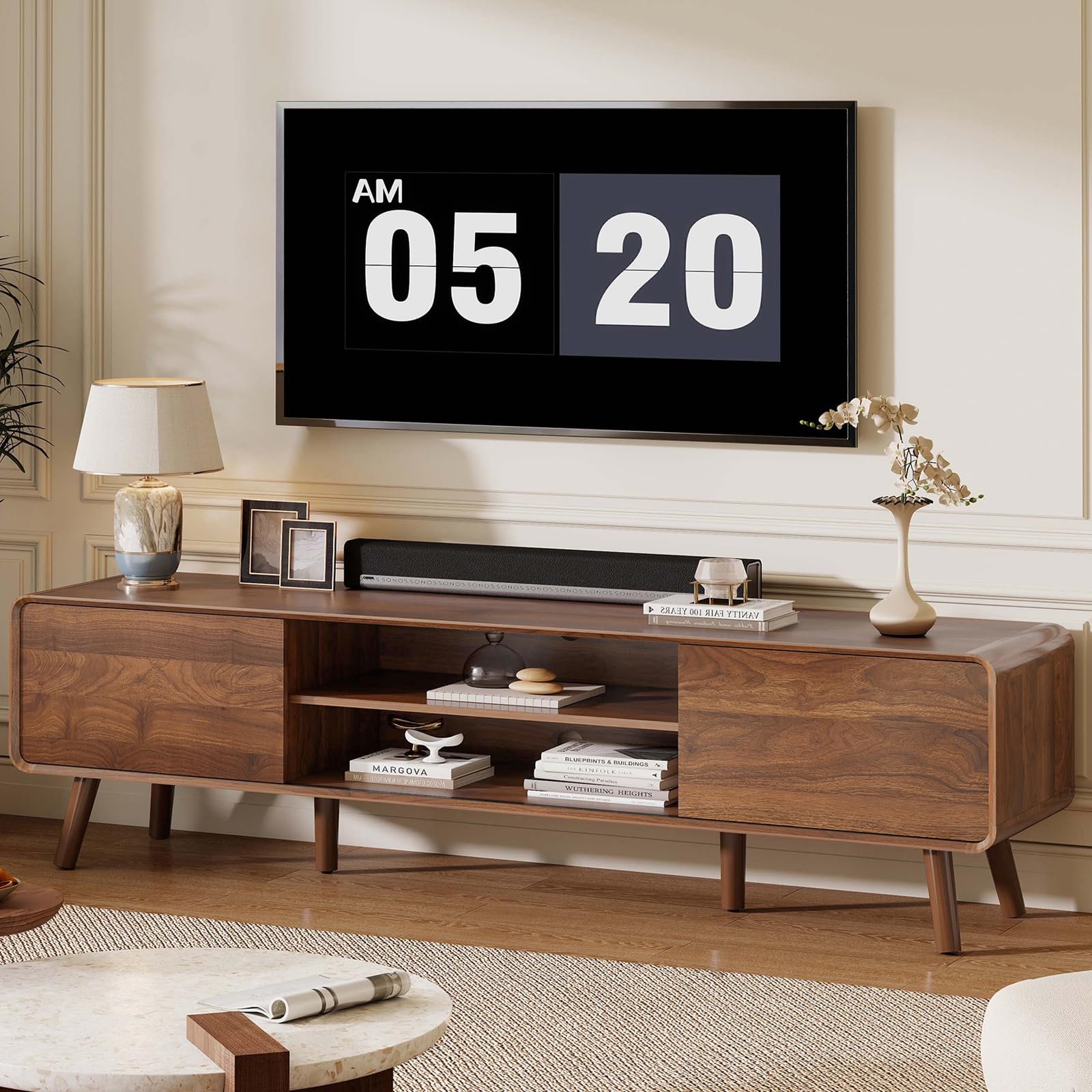 Mid Century Modern TV Stand with Storage