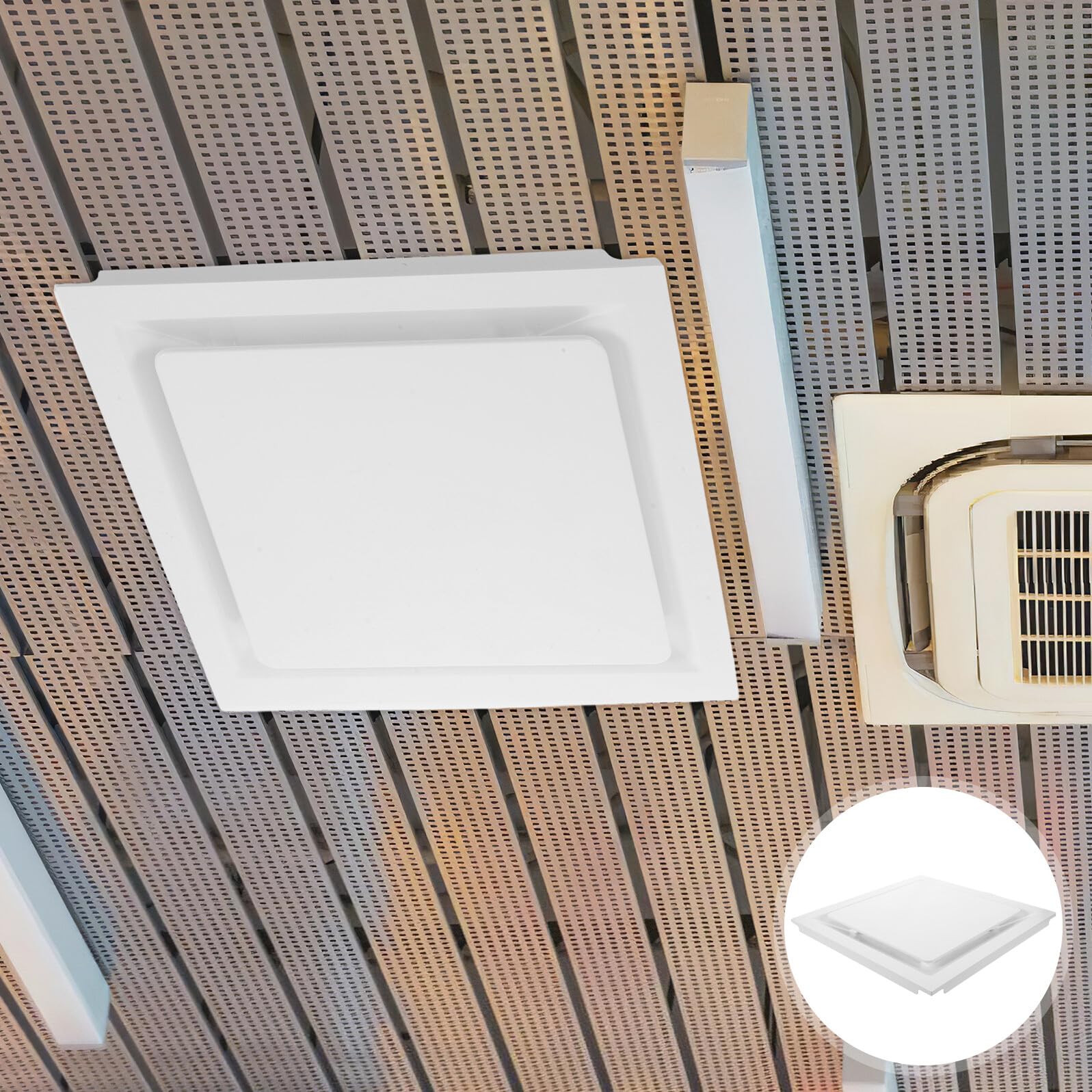Griglia di Ventilazione Aria Condizionata da Soffitto Regolabile Bianca | Abs, Installazione a Soffitto Salvaspazio, Direzione Flusso Regolabile per Soggiorno e Camera da Letto, Festa Estiva