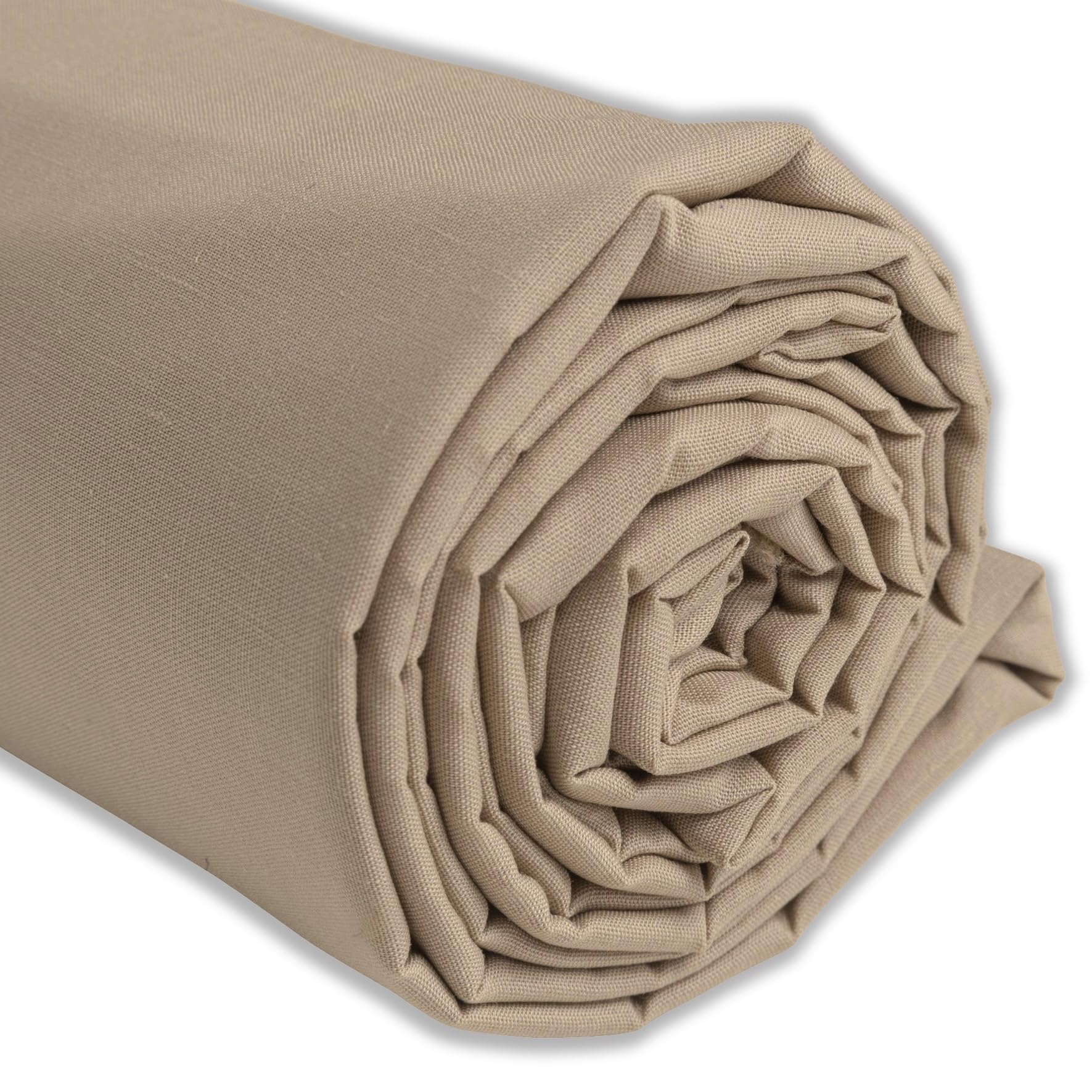 IPEA Beige Poplin Cotton Fabric – 200 cm x 150 cm – Made in Italy – Fabric by the Metre for Sewing, Clothing, Linings, Furnishings, Accessories, Patchwork, Plain Fabric for Sewing