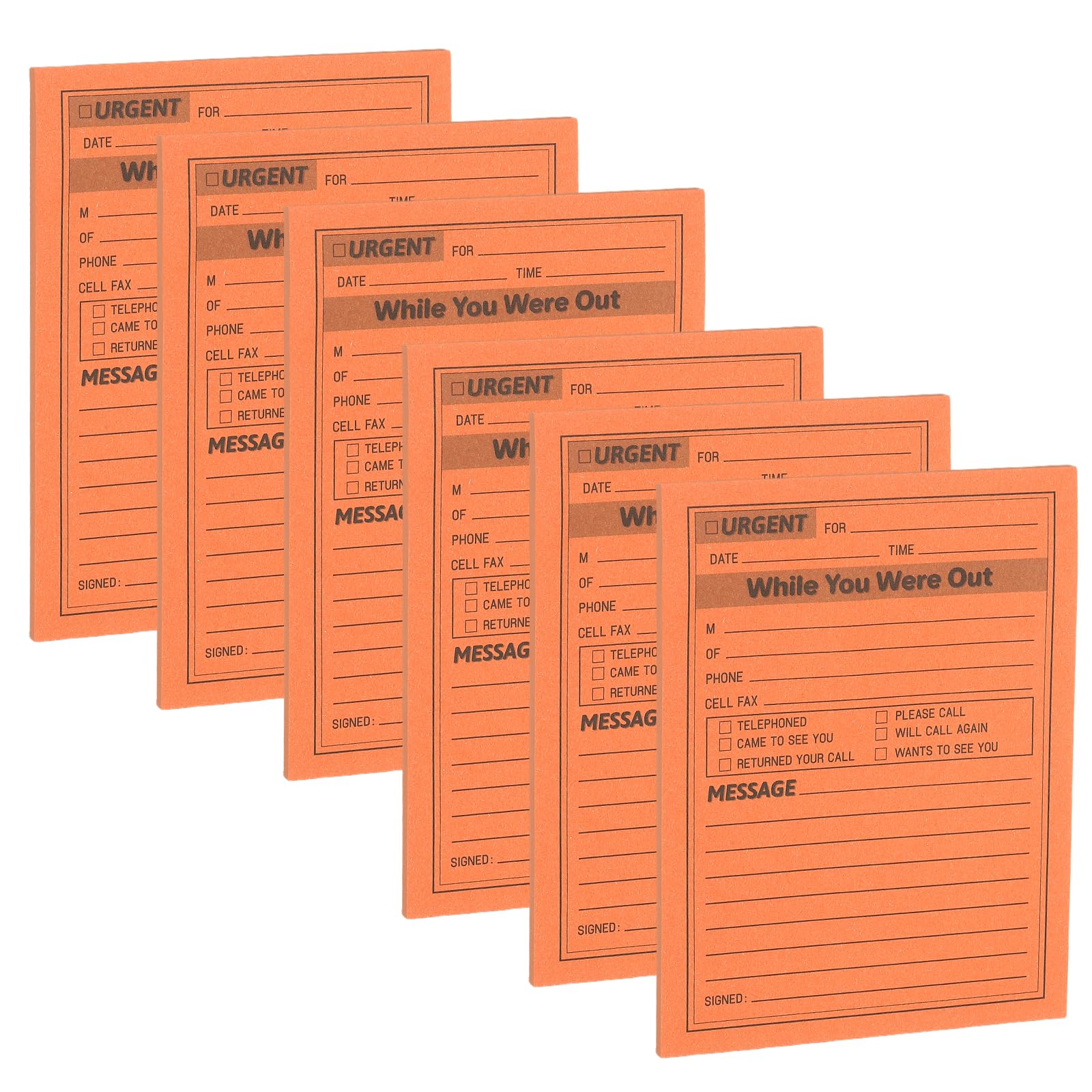 PATIKIL 6 Pack While You were Out Message Pad, 4.25 x 5.5 Sticky Notes Notepads 50 Sheets Per Pad Memo Phone Message Pads for Office, Red