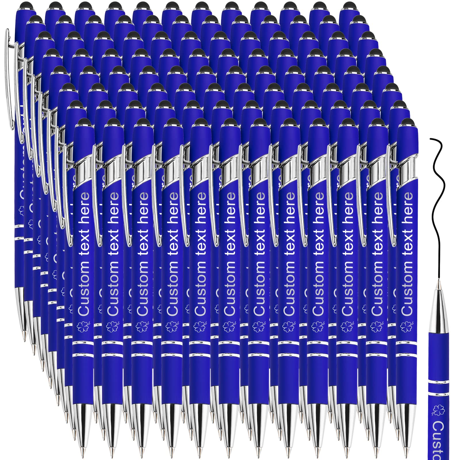 Amlion Custom Pens Personalized Bulk, Customized Ballpoint Pens with Stylus Name Message Logo Engraved, Gift for Christmas, Wedding, Business,