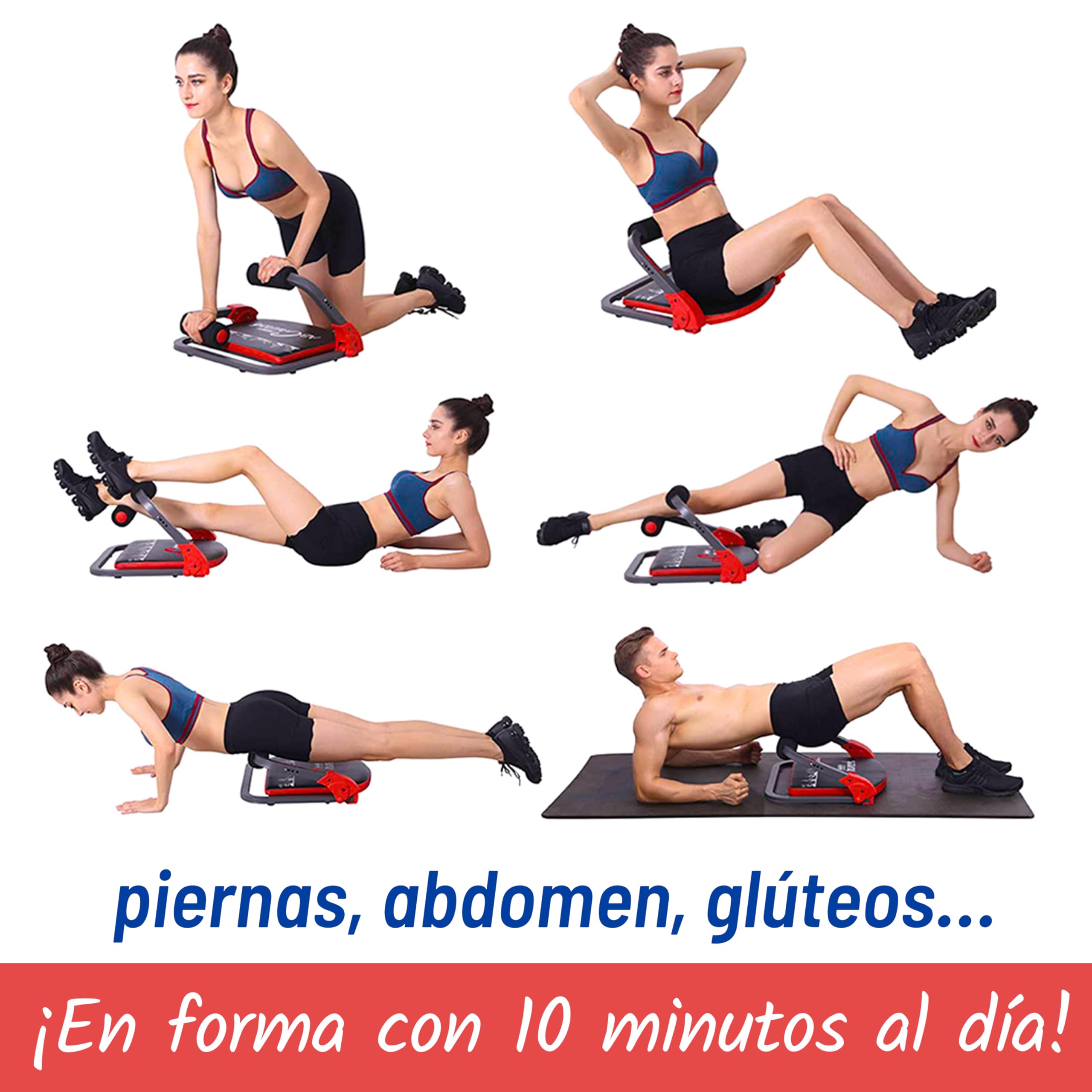 AB CRUNCH. Sistema de entrenamiento integral. Tonifica la musculatura, ayuda a perder peso y cuida tu salud. Para todos los niveles. Fácil, compacto, seguro y eficaz: resultados con 10 min al día