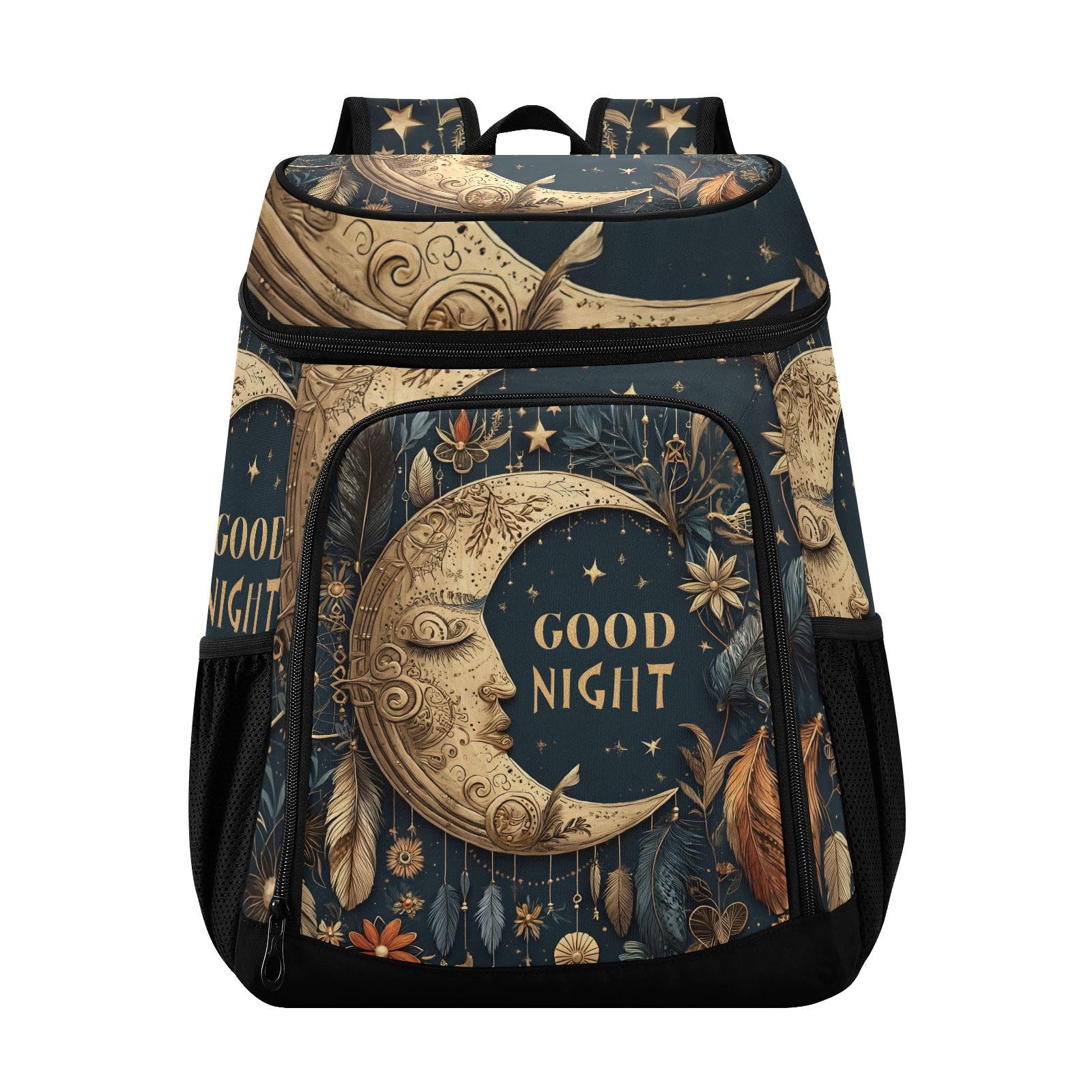 Moon Dream Catcher Old Feather Cooler Backpack Cooler Insulated Leak Proof Lunch Backpack 36 Cans Waterproof Soft for Men Women Picnic Hiking Camping Beach