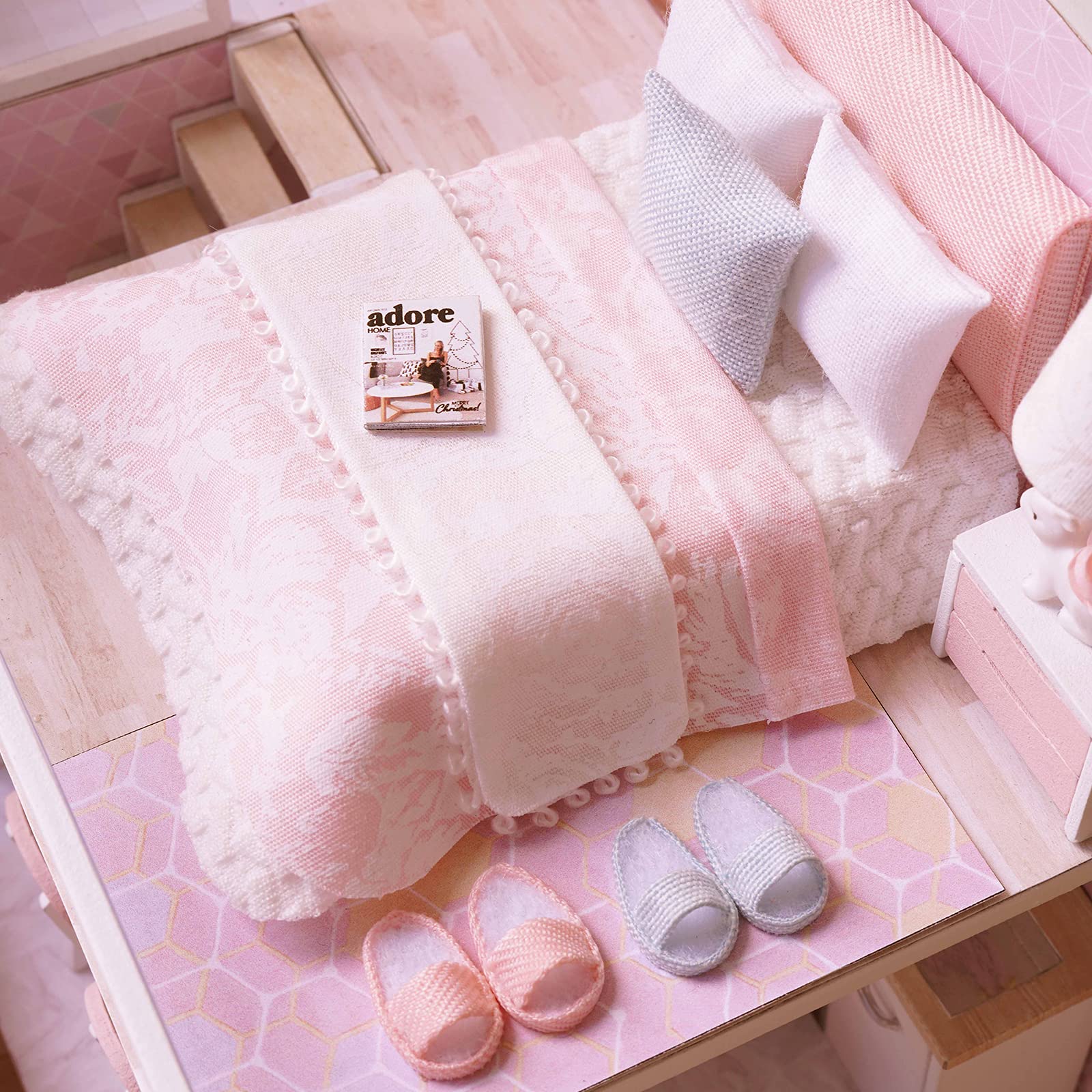 Kit per casa delle bambole in legno fai da te, realizzato a mano, in miniatura, modello di stanza e mobili