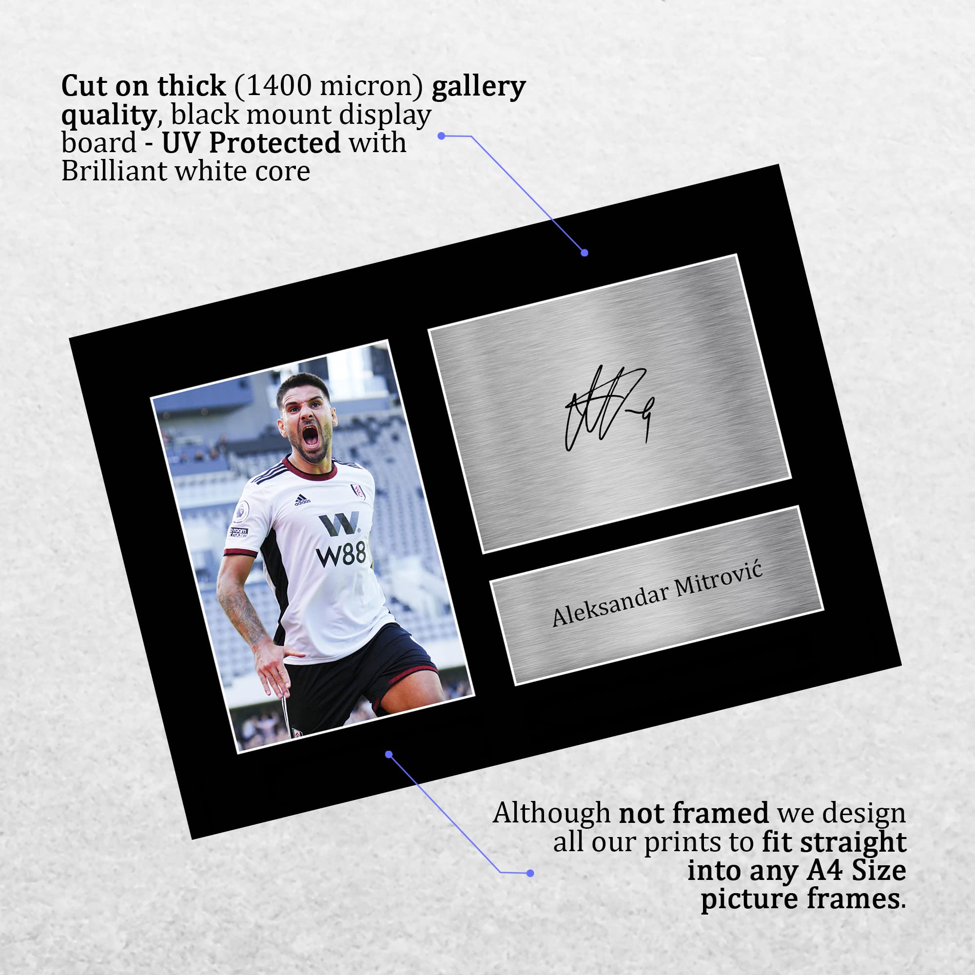 Foto Autografata Aleksandar Mitrovic – Cimelio Stampato Con Cornice A4 Regalo Perfetto Per I Tifosi Del Fulham