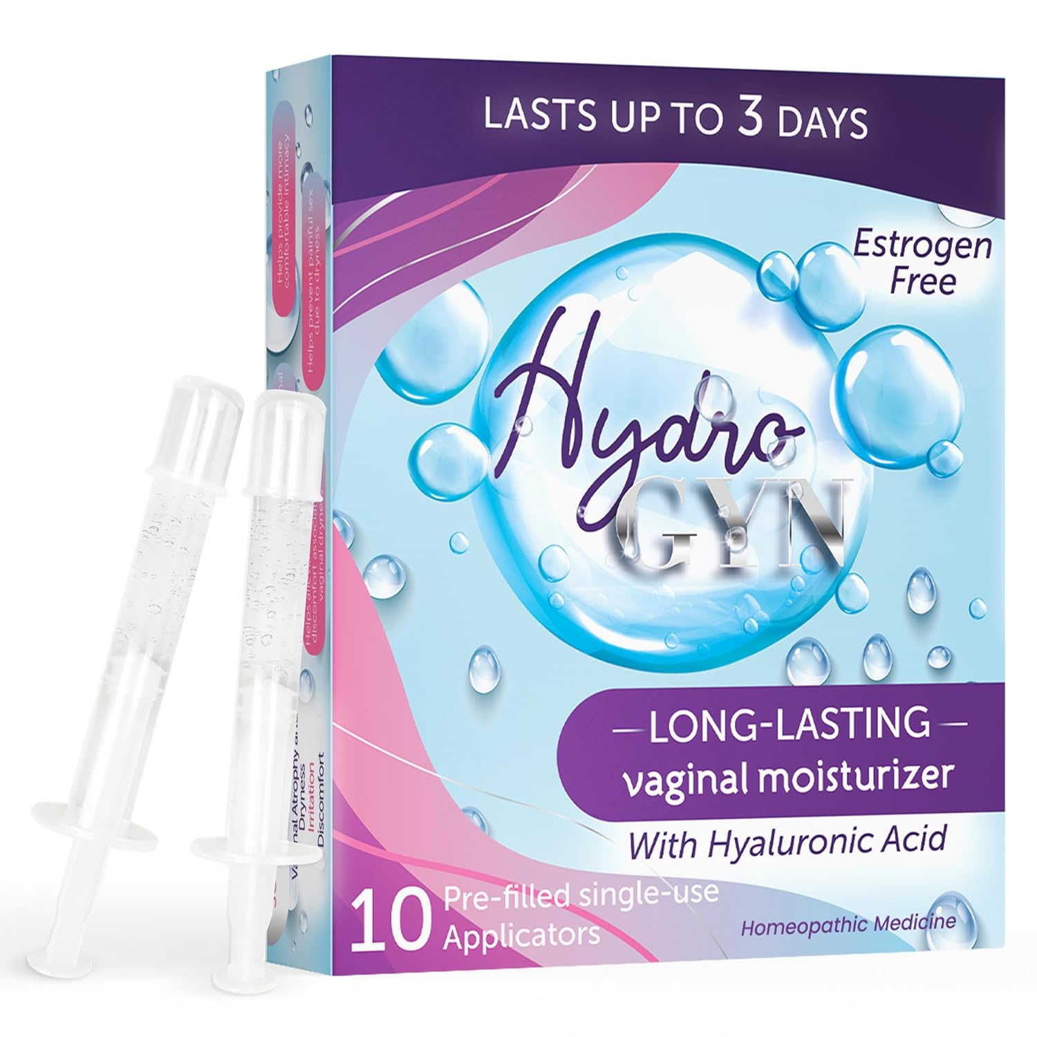 Hydro GYN Vaginal Moisturizer | Long Lasting for Vaginal Dryness & Irritation | Hyaluronic Acid & Vitamin E | Feminine Care Hormone Free | Pre and Post Menopausal I 10 Pre Filled Applicators Hydro GYN Vaginal Moisturizer | Long Lasting for Vaginal Dryness & Irritation | Hyaluronic Acid & Vitamin E | Feminine Care Hormone Free | Pre and Post Menopausal I 10 Pre Filled Applicators