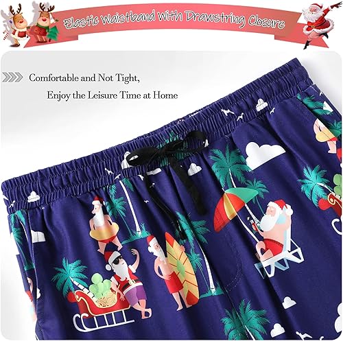 Miniatura 3 de MERIABNY Pantalones de pijama de Navidad para hombre, pijamas navideñas para descansar, dormir y fiestas