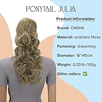 Vista 15 de CAISHA Extensiones de cola de caballo de 18 "voluminosas onduladas negro rojo mezcla PH38