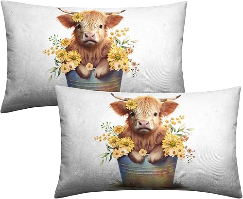 Miniatura 54 de Fundas de Almohada Decorativas de Invierno Navidad Renos Pino Pájaros Cardinales País de las Maravillas Bosque Funda de Almohada 18x18 Juego de 2