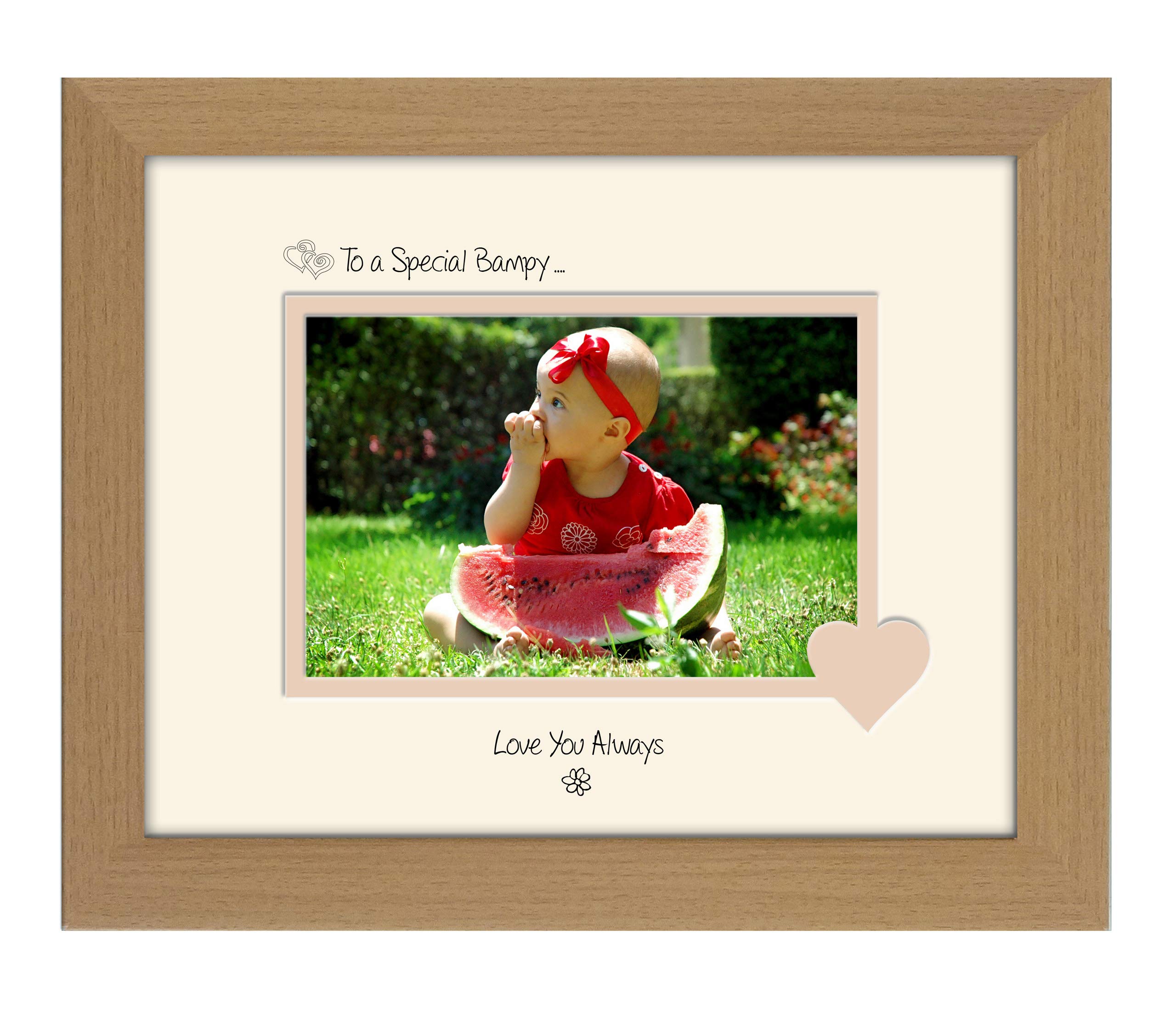 Photos In A Word Oak Finish Frame Cream Mount Beige Inside Bampy Photo Frame Special Bampy Love You Always Double Mounted Quality Gift (Oak Finish Frame Cream Mount Beige Inside)