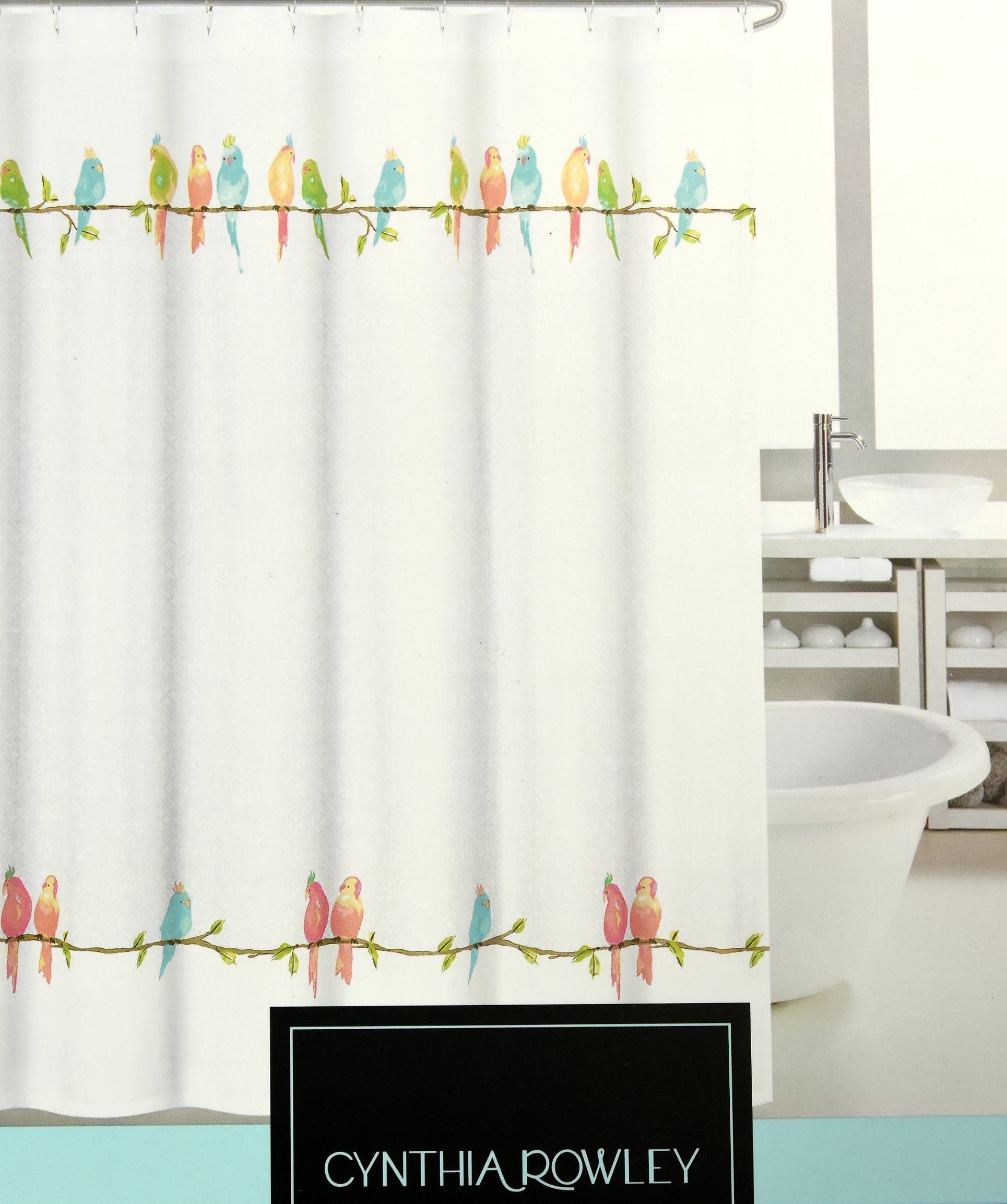 Parakeet Fabric Shower Curtain