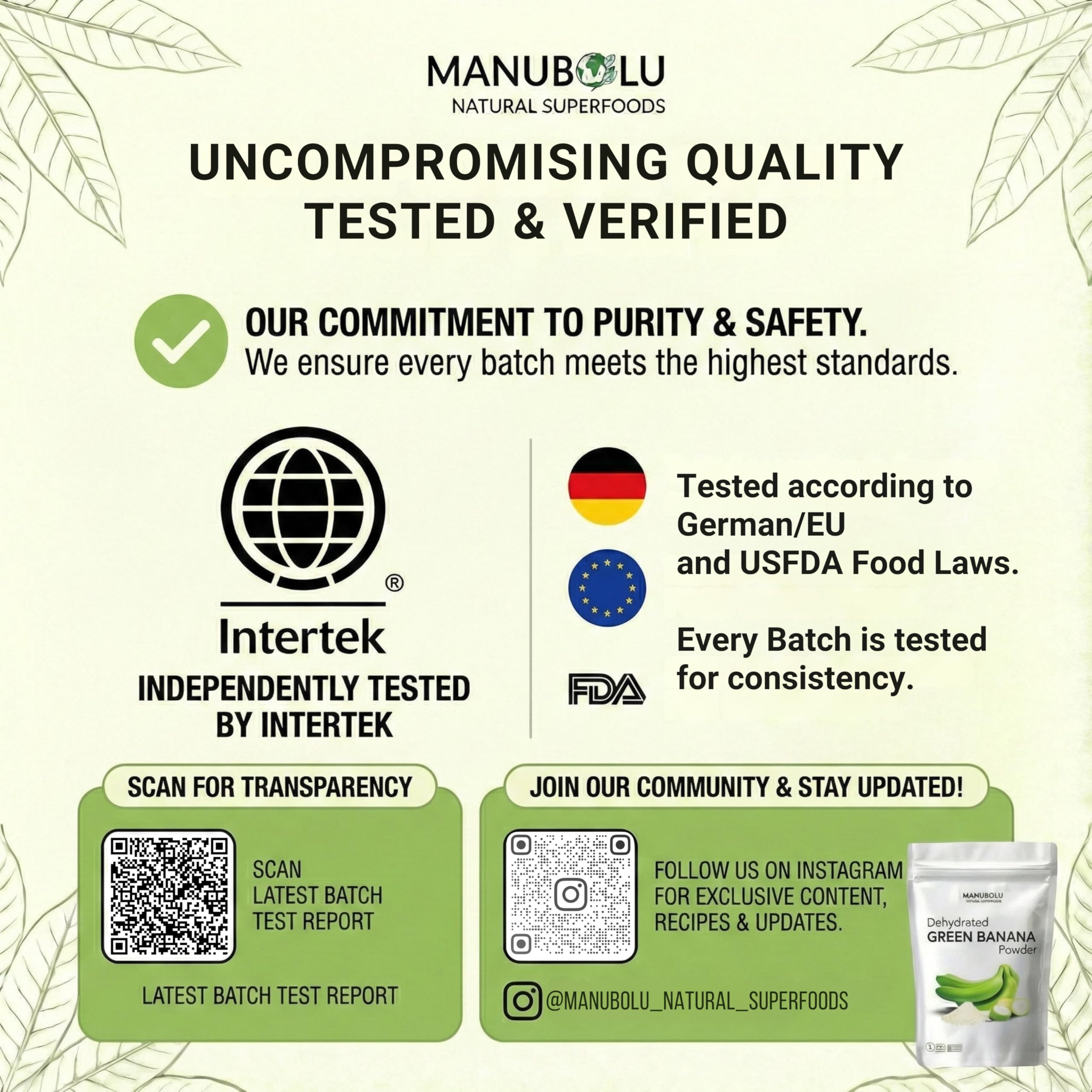 Manubolu Raw Green Banana Flour 500g | Resistant Starch (RS2) Powder | Prebiotic Fiber | Gluten-Free Kacha Kela Atta | Single Ingredient, No Additives | for Roti, Smoothies & Baking — Amazon image 7