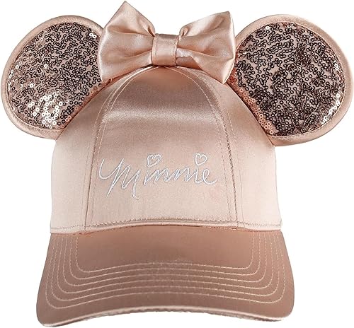 Miniatura 5 de Jerry Leigh Disney Minnie Mouse - Gorra de béisbol para mujer con orejas brillantes 3D, Rosado