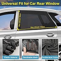 Vista 4 de Persianas de ventana de automóvil para bebé, paquete de 2 parasoles de automóvil para bebés, niños, adultos, mascotas, cubiertas de malla