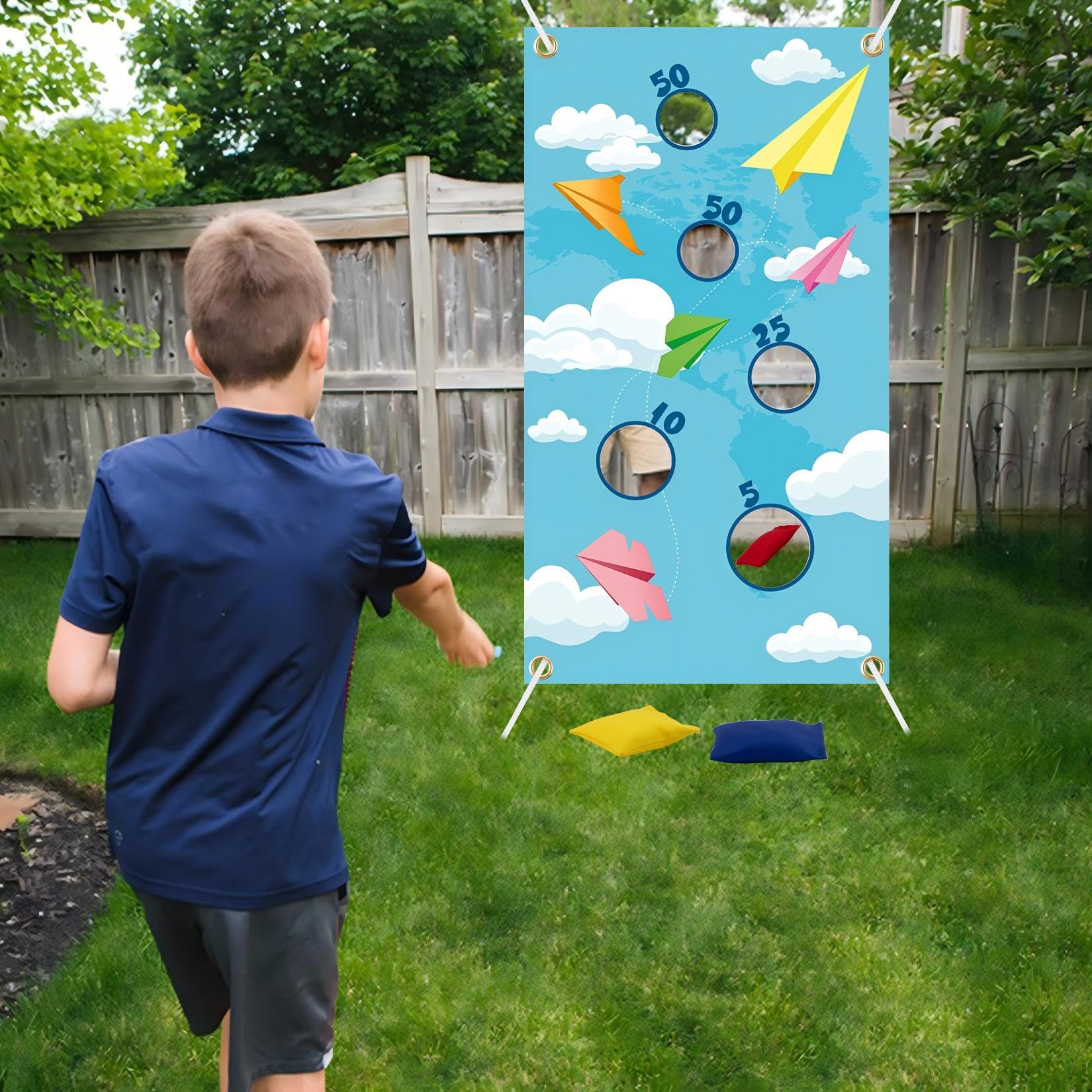 Gioco Di Lancio Per Bambini Con Striscione E Sacchetti - Per Feste, Giardino E Divertimento - Foto 6