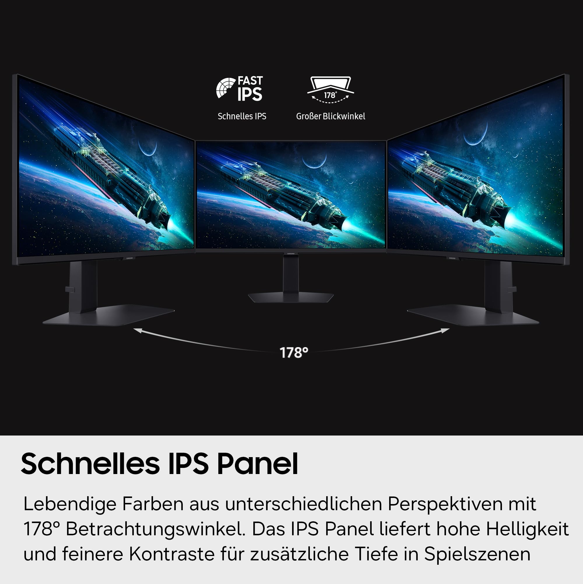 Samsung 27 Zoll Odyssey G60F Gaming Monitor, Bildschirm mit IPS-Panel, 2.560 x 1.440 Pixel, 350 Hz, 1 ms (G/G), IPS Panel, AMD FreeSync Premium, NVIDIA G-Sync, VESA DisplayHDR 400, LS27FG602EUXEN