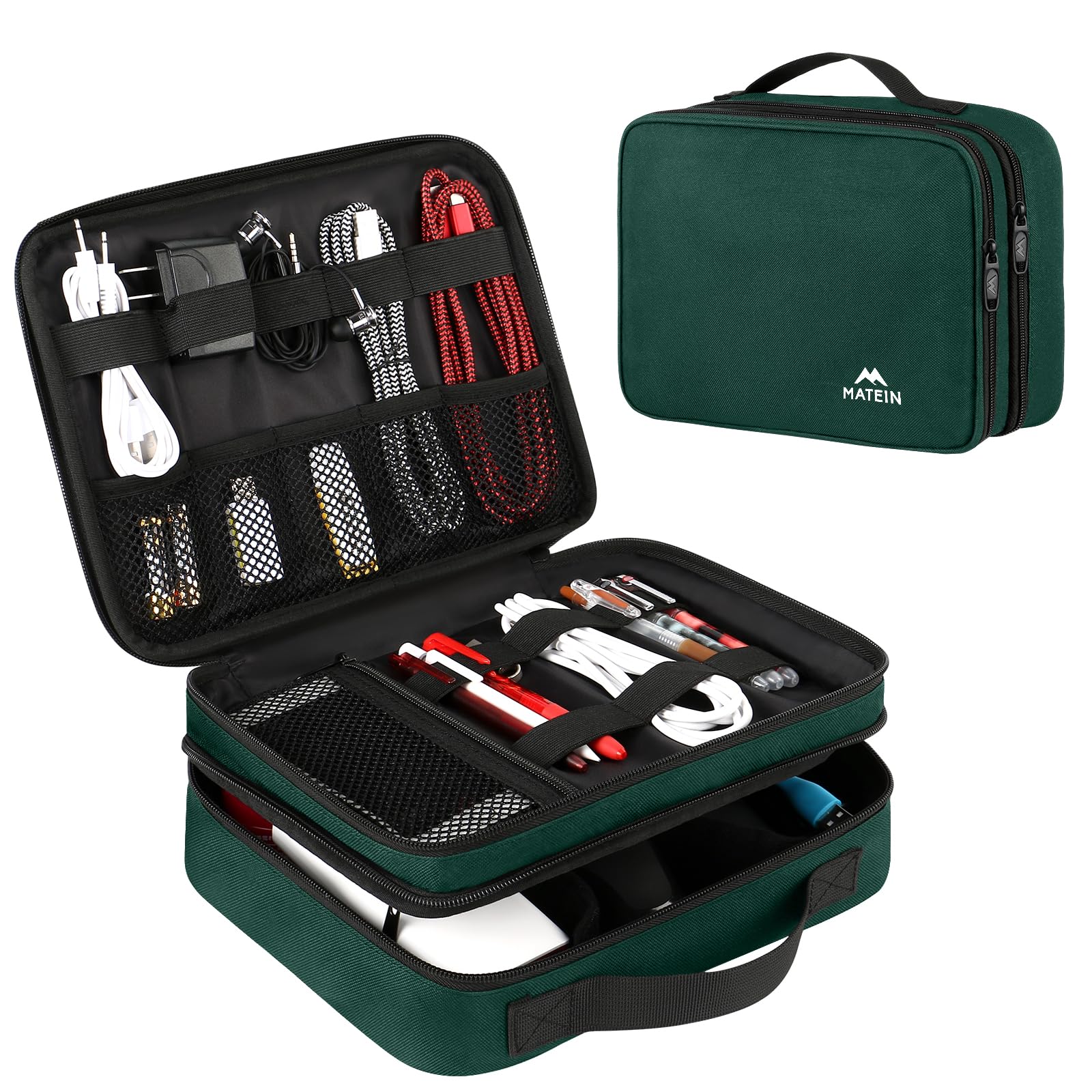 MATEIN Electronics Travel Organizer, Double Layers Charger Organizer Bag