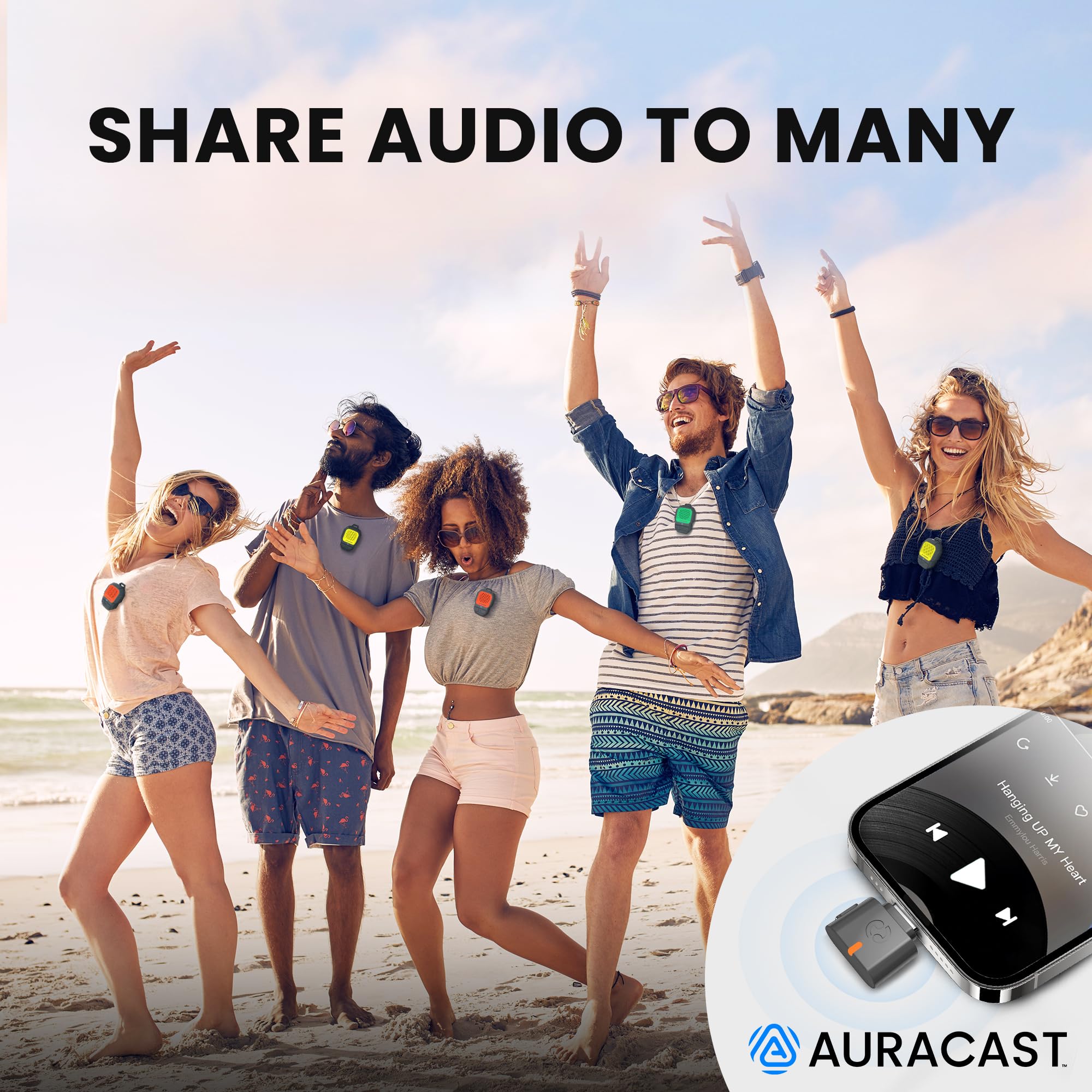 Avantree C82 Aura – Nadajnik dźwięku Auracast, adapter USB-C do audio i innych urządzeń kompatybilnych z Auracast, Qualcomm Bluetooth 5.4, kompatybilny z telefonami AV, tabletami, komputerami Mac i PC