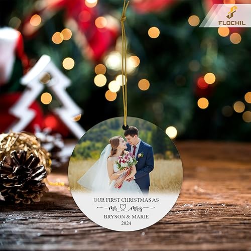 Miniatura 53 de FLOCHIL Adorno familiar personalizado para árbol de Navidad, adorno de Navidad familiar personalizado con foto de nombre, familia de 3, 4, 5 adornos