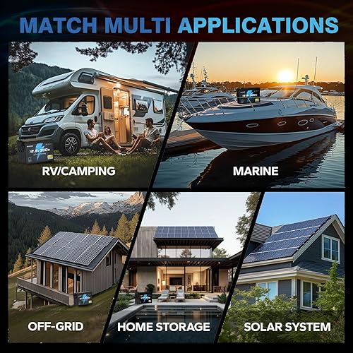 Miniatura 7 de Batería de litio LiFePO4 de 12 V 300 Ah con Bluetooth, batería de litio de ciclo profundo, 15000 ciclos integrados en BMS de 200 A para energía