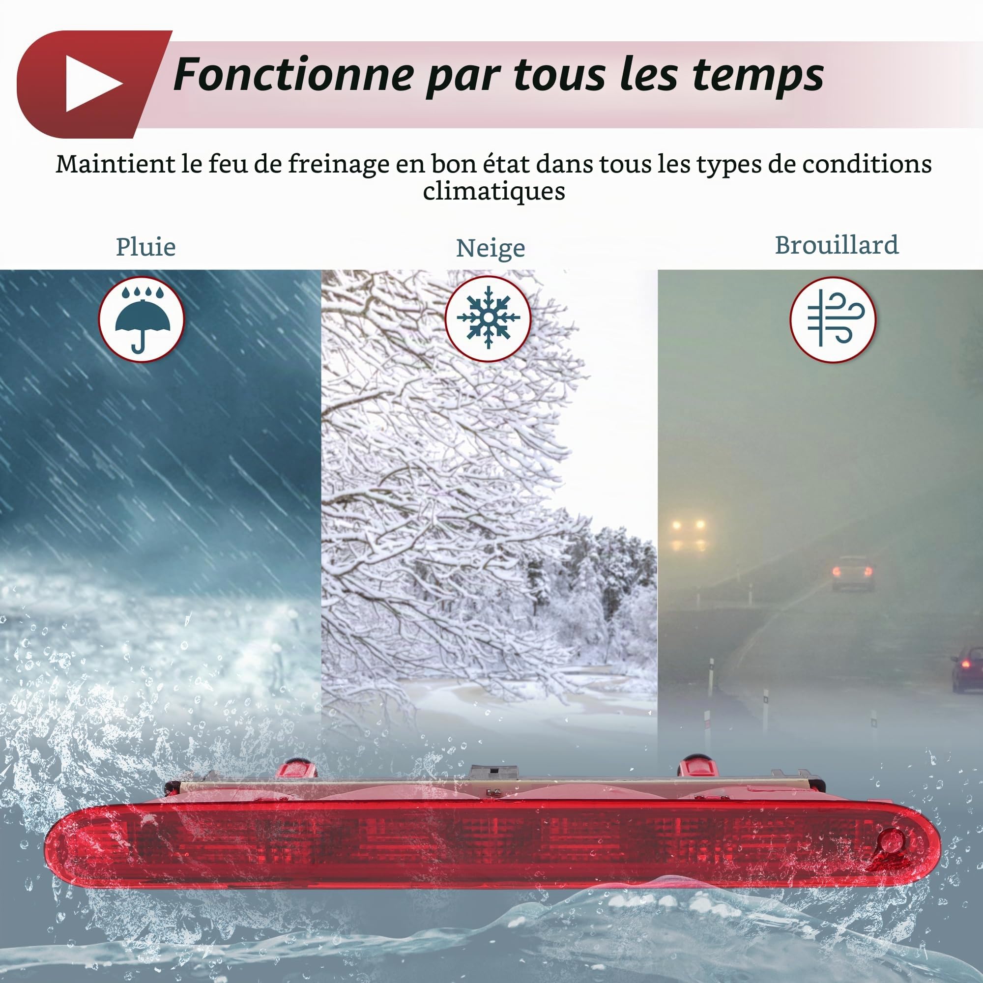 LED Troisième Feu Stop Pour Peugeot 307 Hatchback 2001-2008 No.6350P5 Rouge 5rd Feu Stop Arrière Centre Feu Stop Haute Niveau