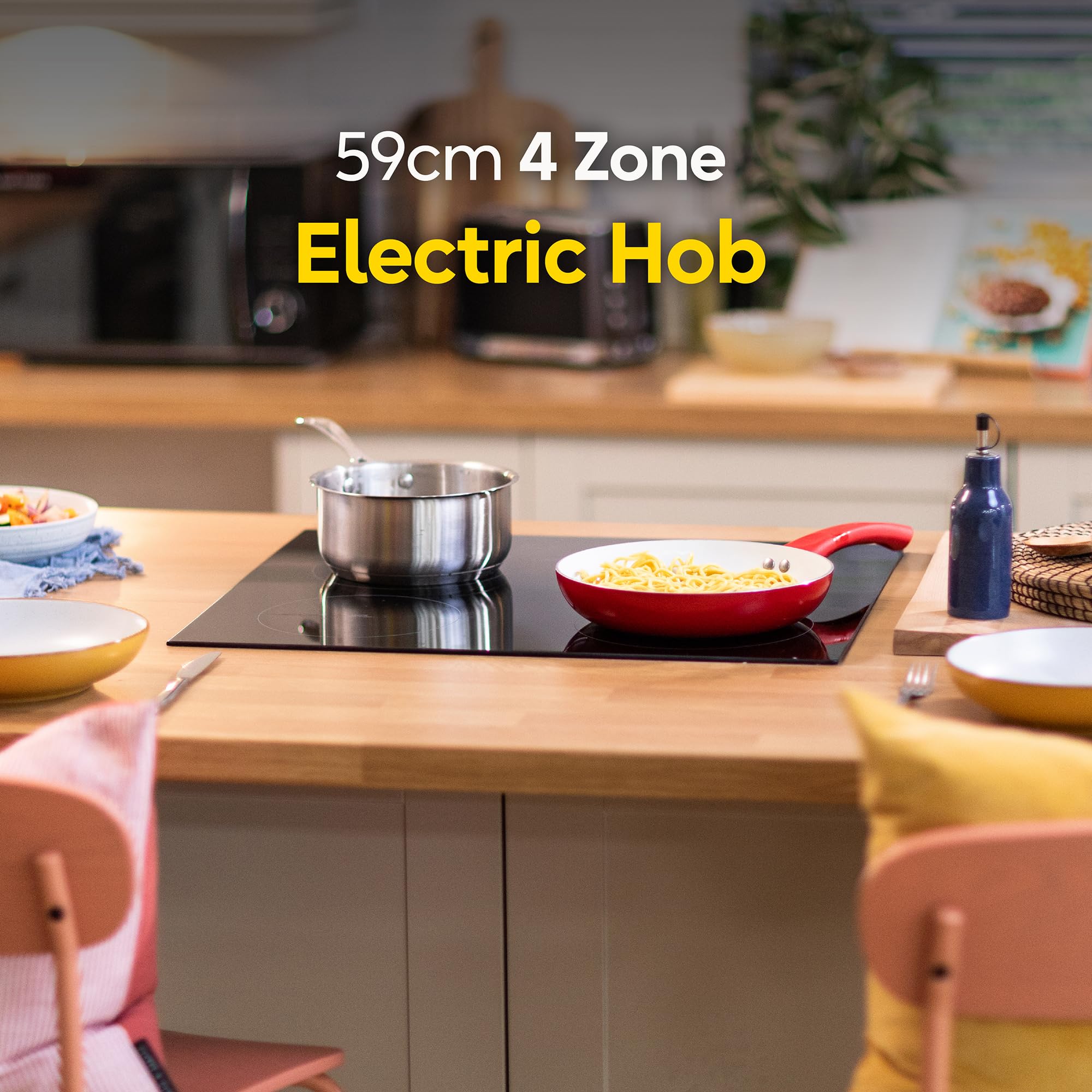 Russell Hobbs Electric Ceramic Hob 59cm Wide with 4 Cooking Zones, Electric 9 Power Levels, Touch Control & Easy Clean, Safety Cut Off, Timer & LED Display, Child Lock RH60EH413B — view 4