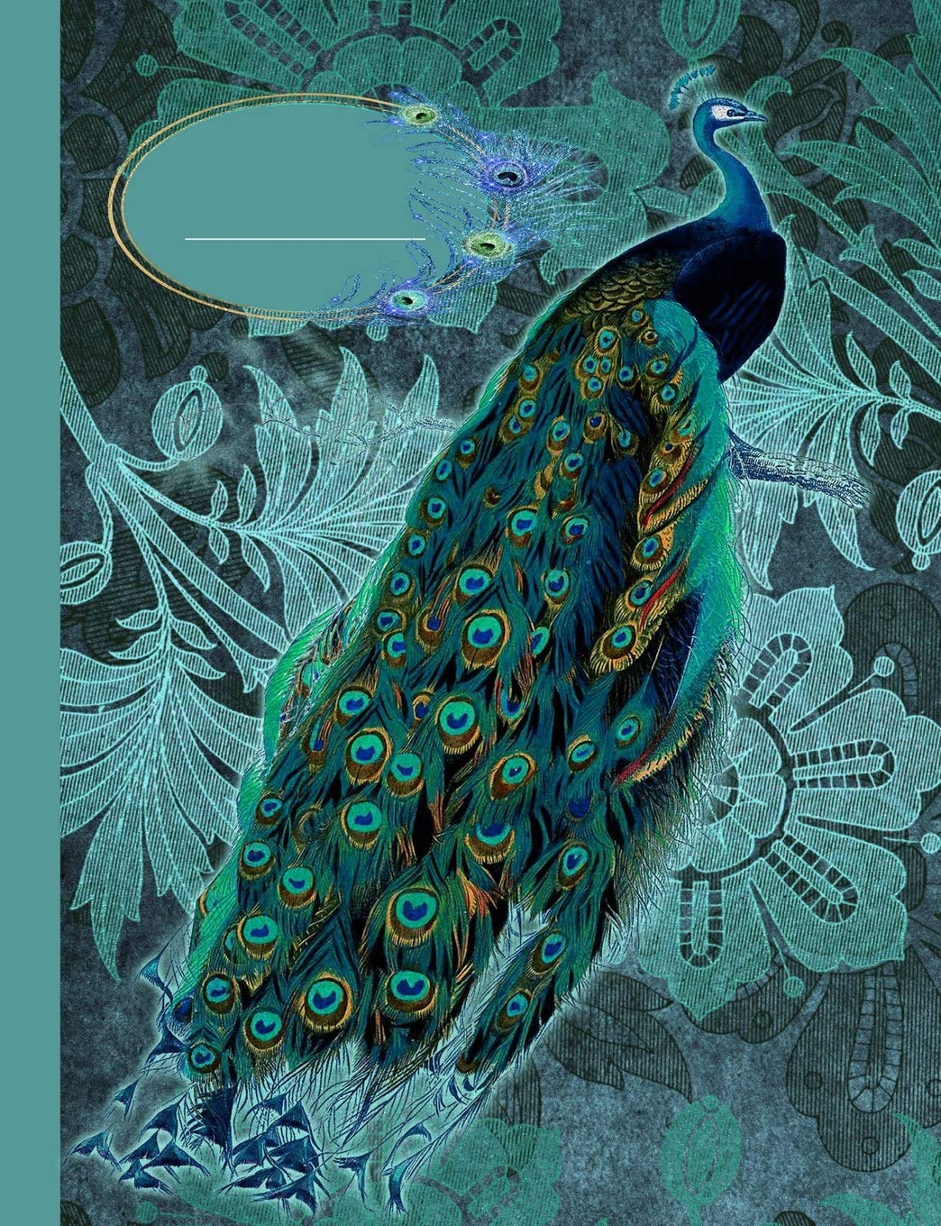 Peacock Composition Notebook: College Ruled 150 pages 7.44 x 9.69 Lined Writing Paper Journal