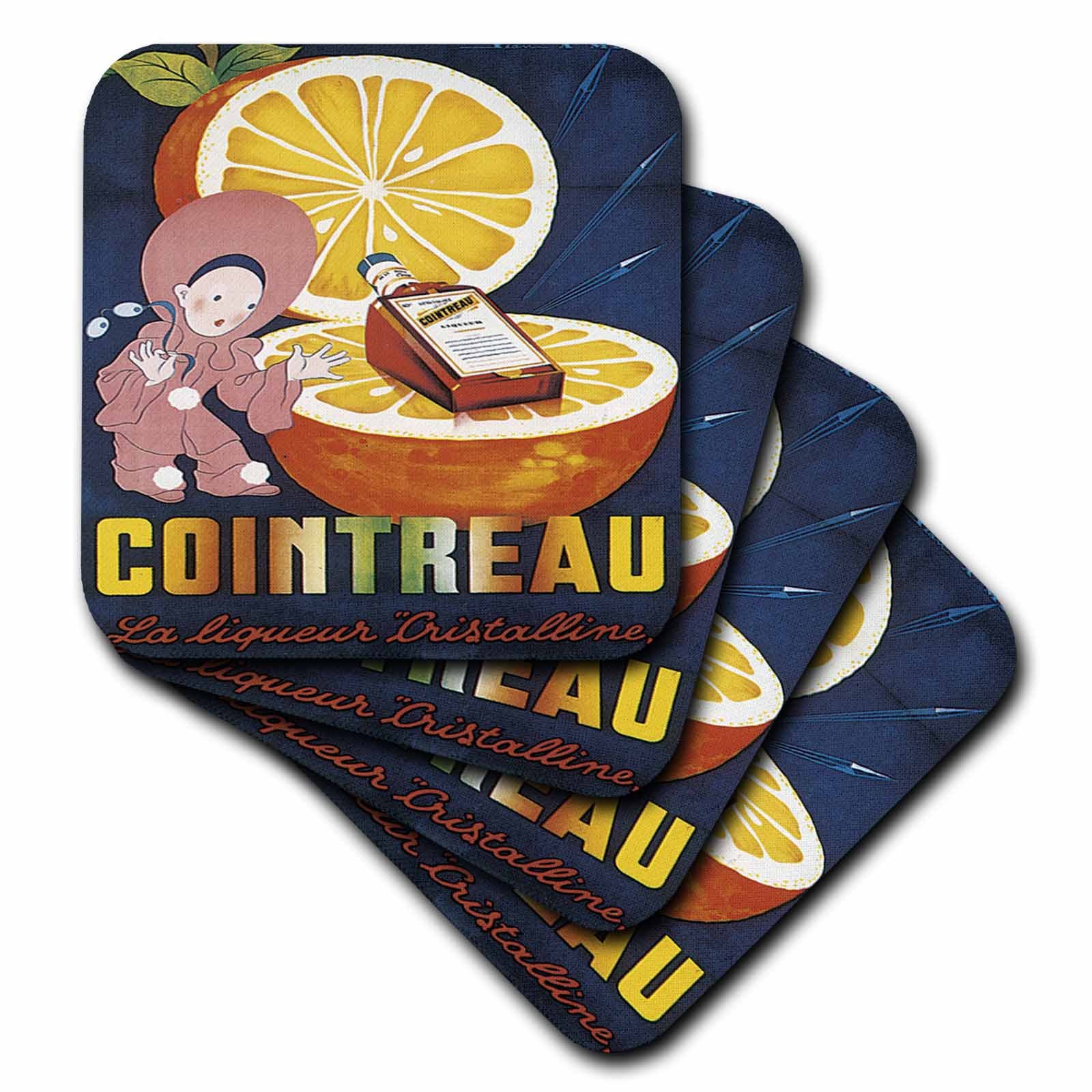 3dRosecst_129948_1 Vintage Cointreau La Liqueur Crystalline Advertising Poster-Soft Coasters, Set of 4