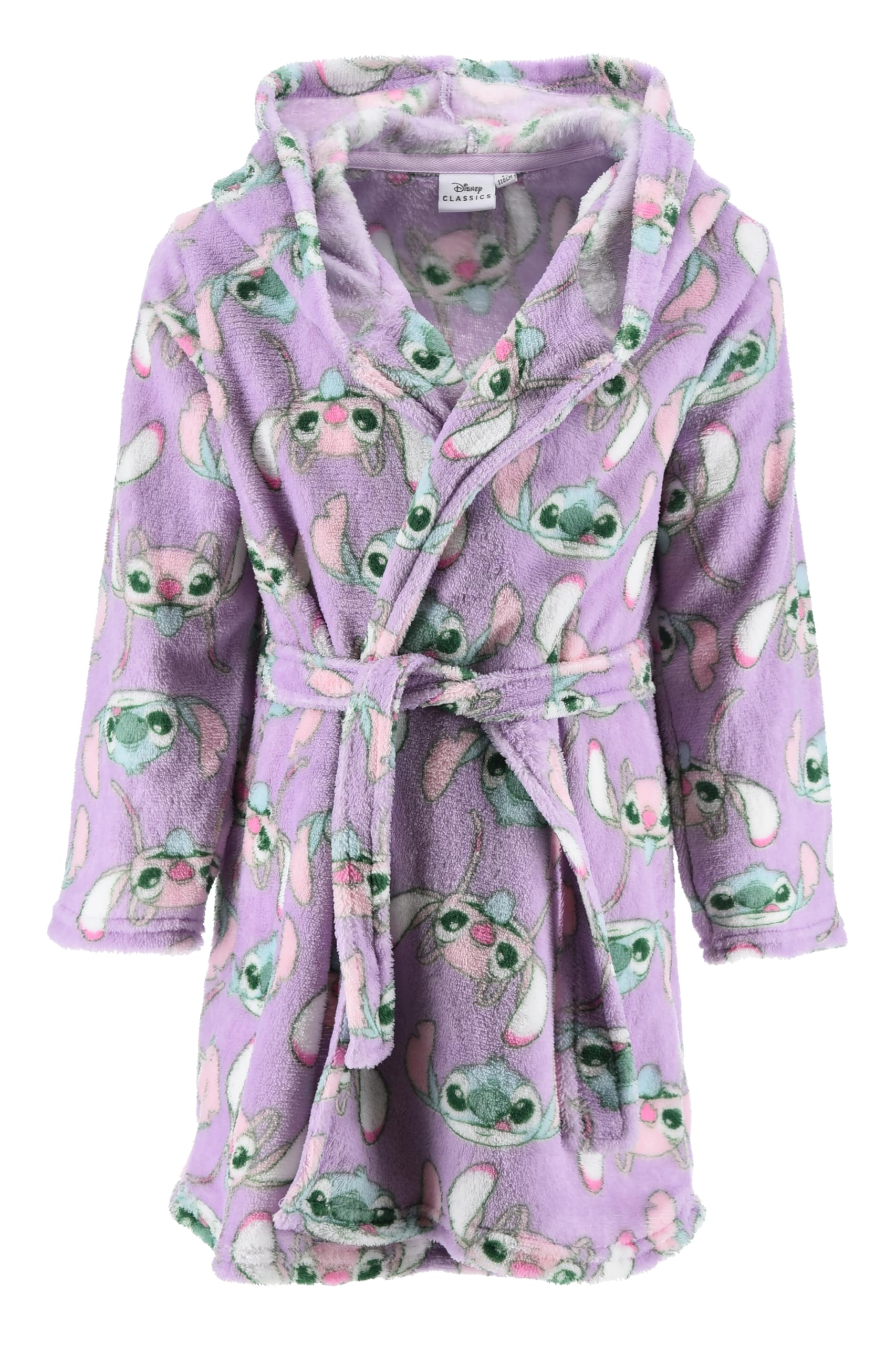 Disney Stitch et Angel Robe De Chambre pour Filles, Robe D'intérieur pour Enfants en Polaire Douce, Tailles 3 à 8 Ans